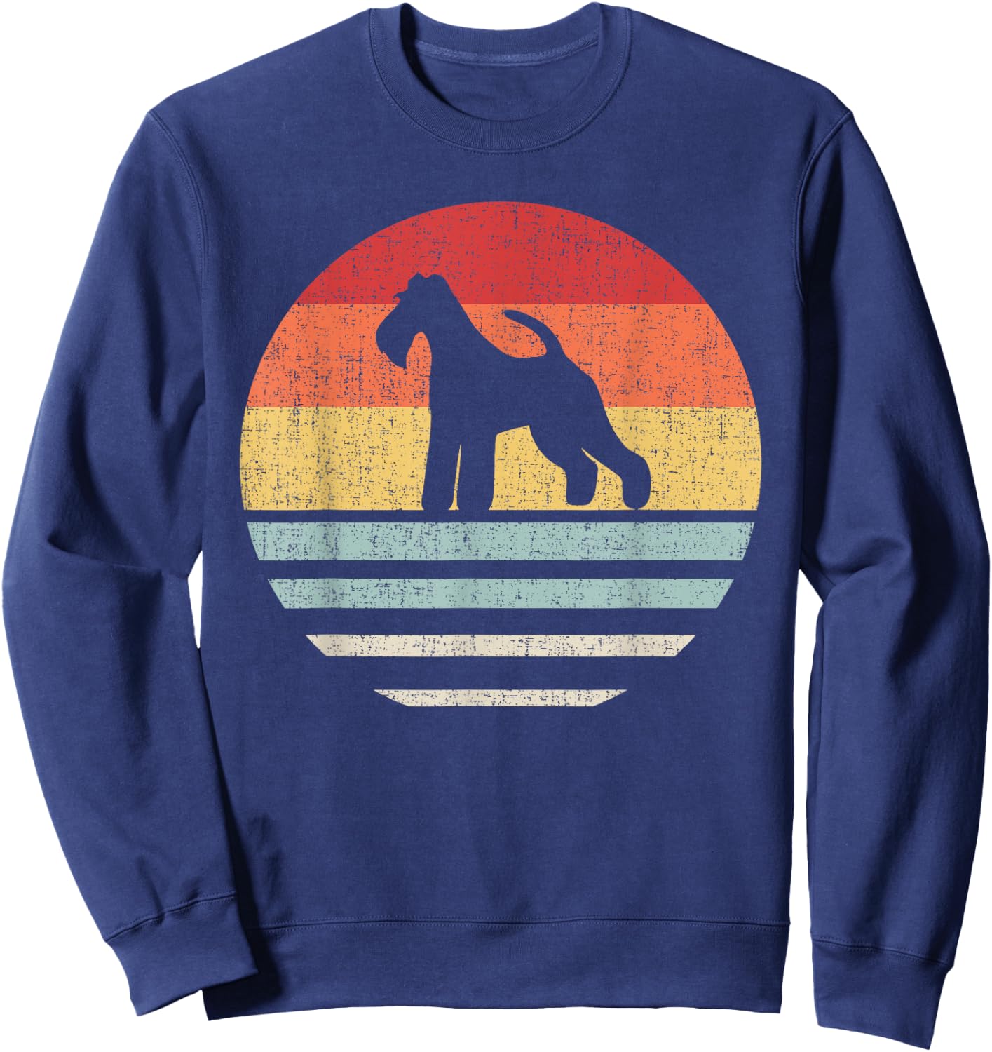 Retro Wire Hair Fox Terrier Dog Mom Dad Cute Dog Lover Owner Sweatshirt - Sweatshirt | Navy