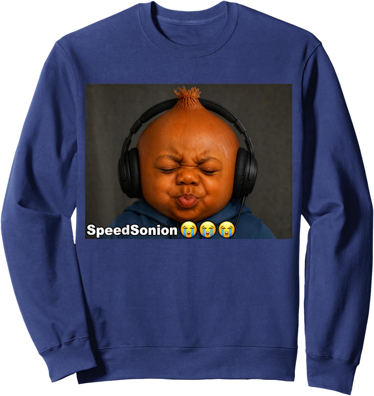 Funny Speed Sonion Ai Baby Speed Son Brainrot Meme Sweatshirt - Sweatshirt | Navy