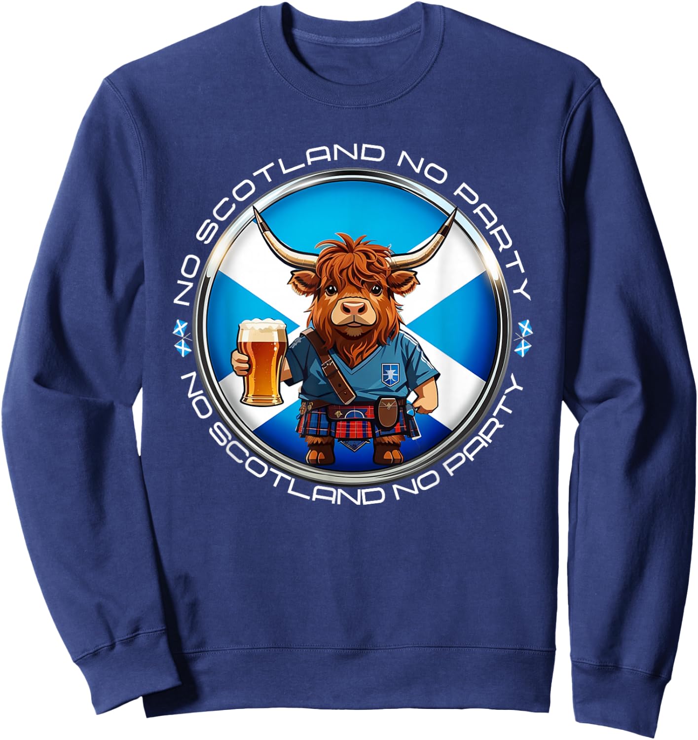 NO Scotland NO Party Scottish Saltire Flag Sweatshirt - Sweatshirt | Navy