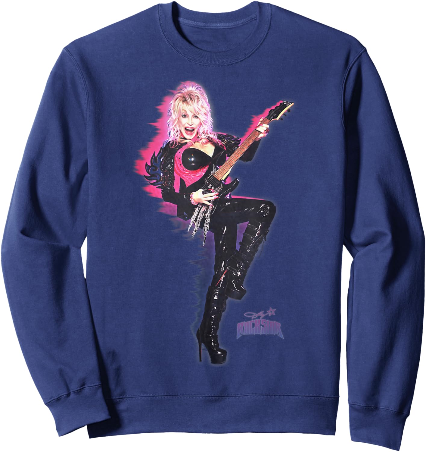 Dolly Parton Rockstar On Fire , Black, S Sweatshirt - Sweatshirt | Navy