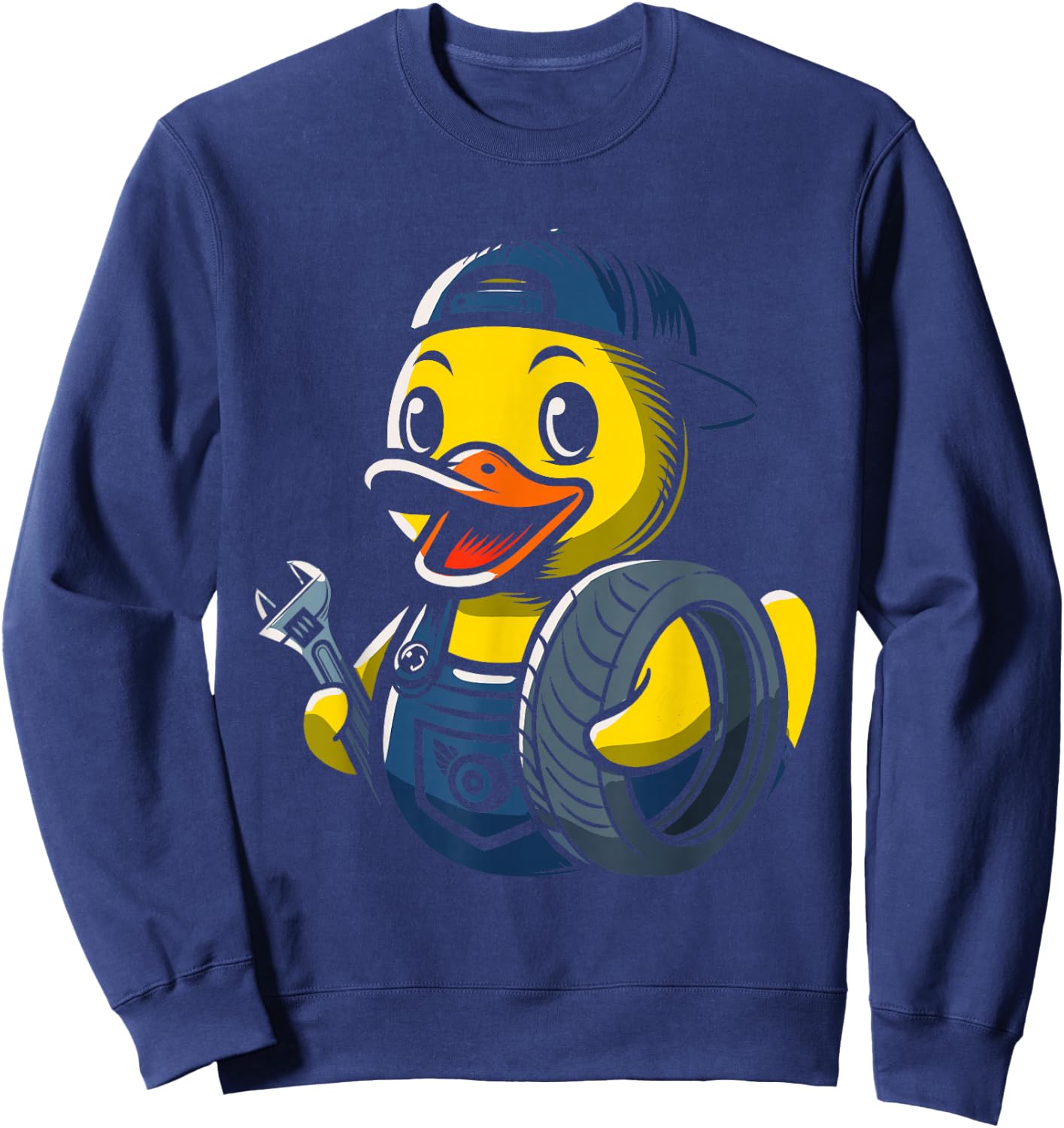 Auto Mechanic Rubber Duck Car Mechanics Duckling Sweatshirt - Sweatshirt | Navy