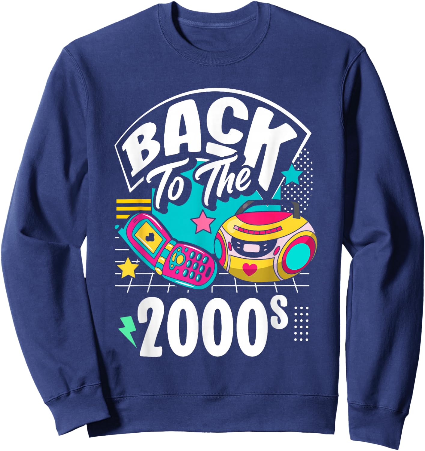 Back to the 2000s vintage two thousand retro 00s , Black, S Sweatshirt - Sweatshirt | Navy