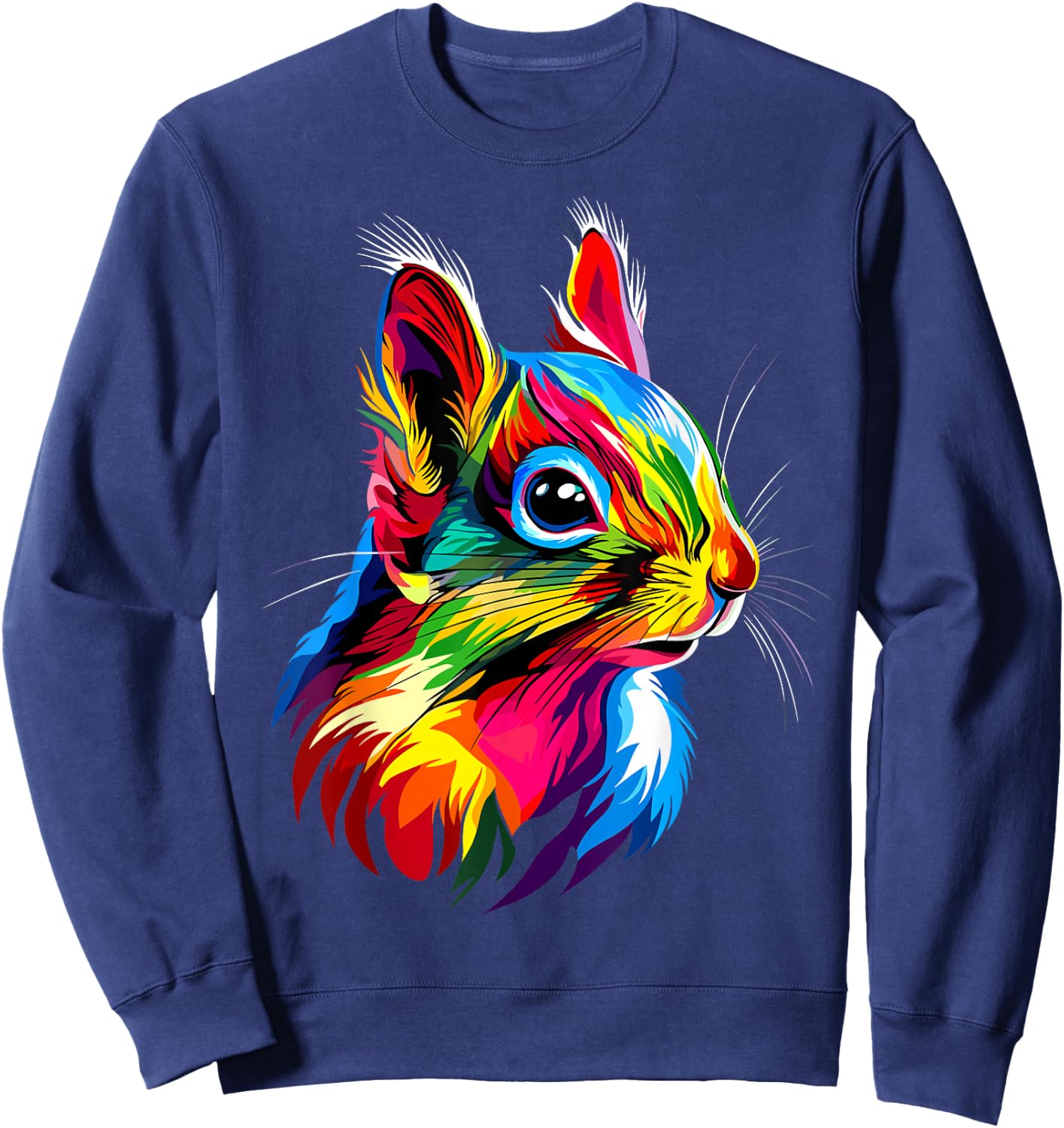 Squirrel Animals Soft Squirrels , Black, S Sweatshirt - Sweatshirt | Navy