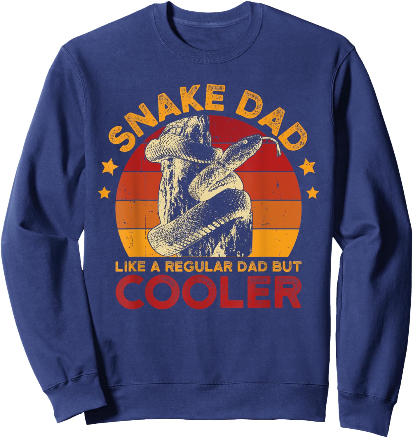 Snake Dad Like A Regular Father Men Vintage Serpent Sweatshirt - Sweatshirt | Navy
