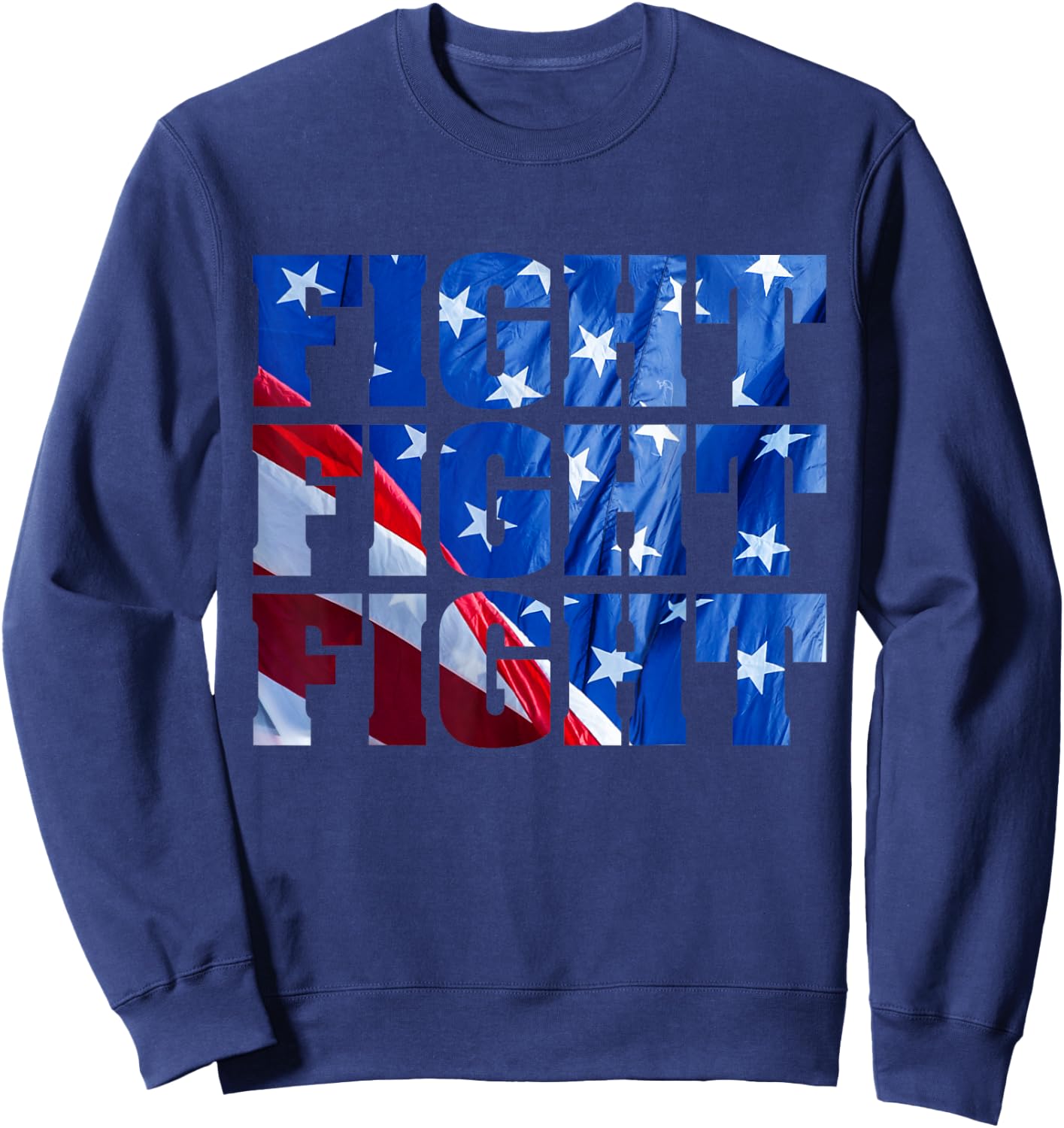 Donald Trump 47 - fight fight , Black, S Sweatshirt - Sweatshirt | Navy