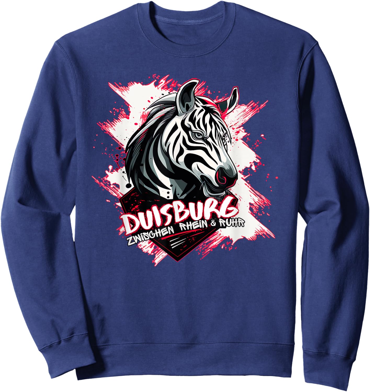 Duisburg Rhein und Ruhr - Das Zebra für Duisburger Sweatshirt - Sweatshirt | Navy