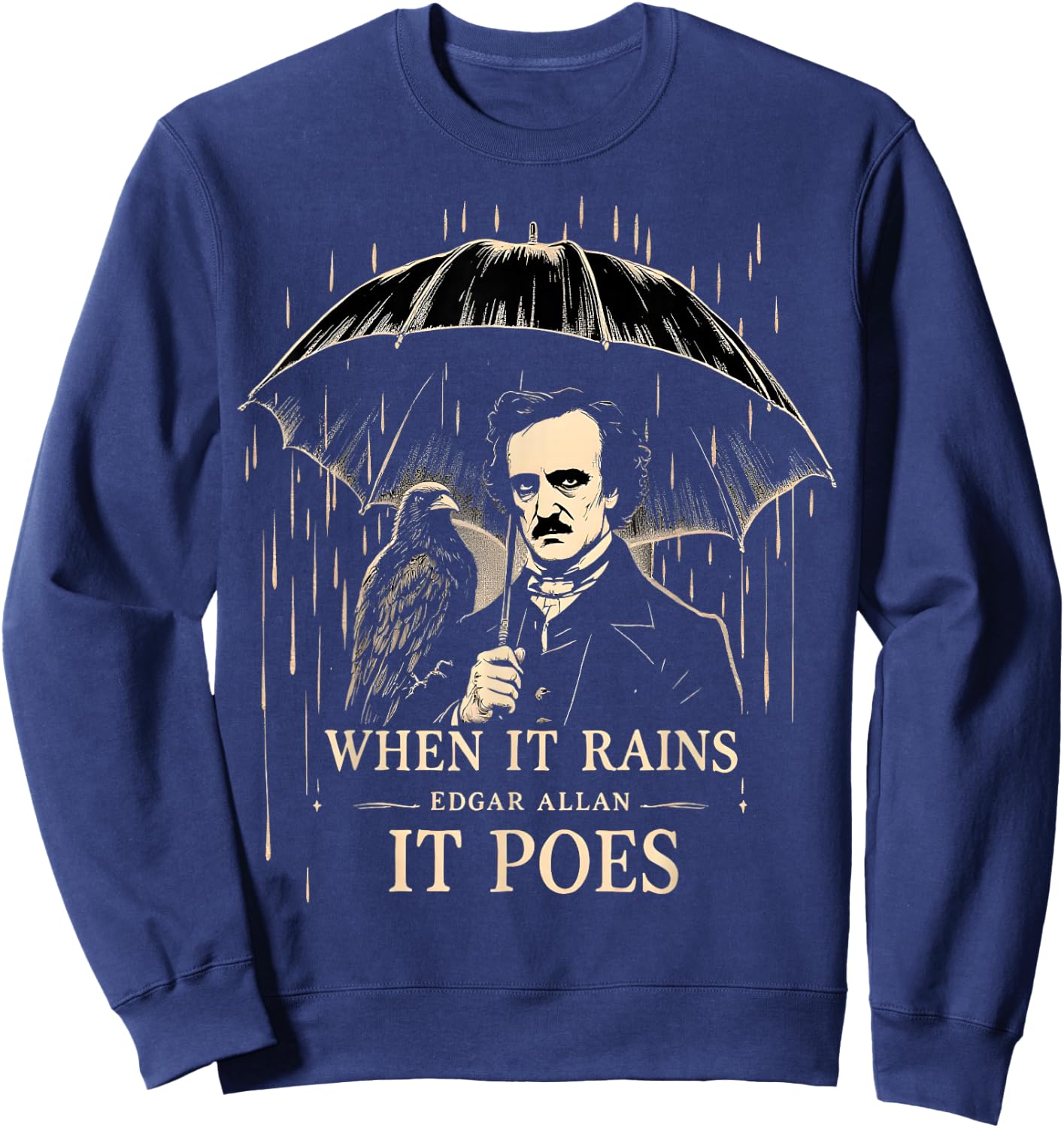 Gothic Raven Dark Literature Sweatshirt - Sweatshirt | Navy