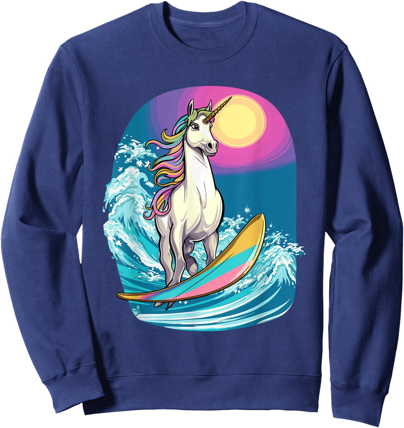 Unicorn Surfing Apparel Surfboard Surf Surfer Kids Sweatshirt - Sweatshirt | Navy