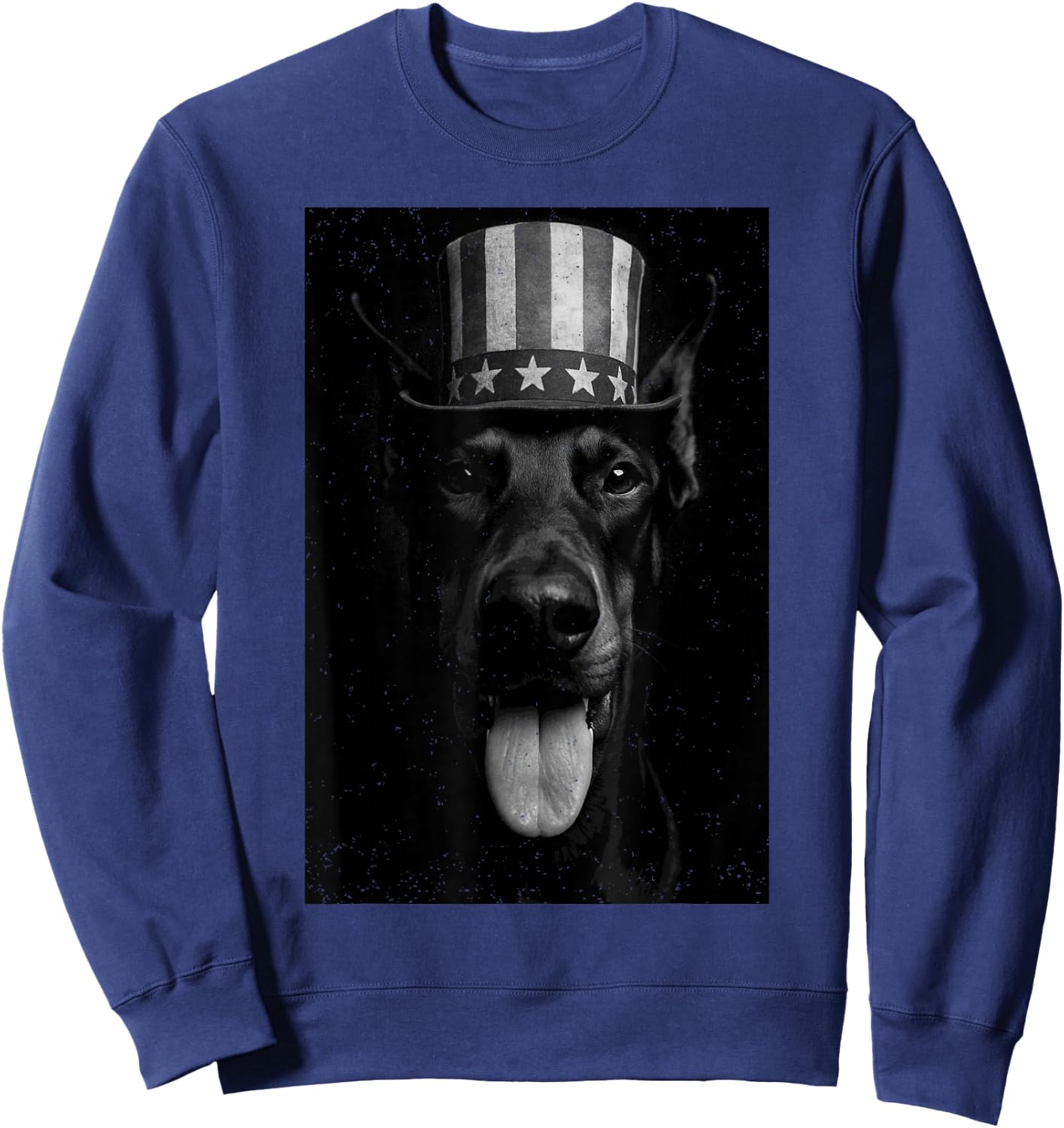 Doberman American Flag Hat 4th Of July Patriotic Dog Lover Sweatshirt - Sweatshirt | Navy