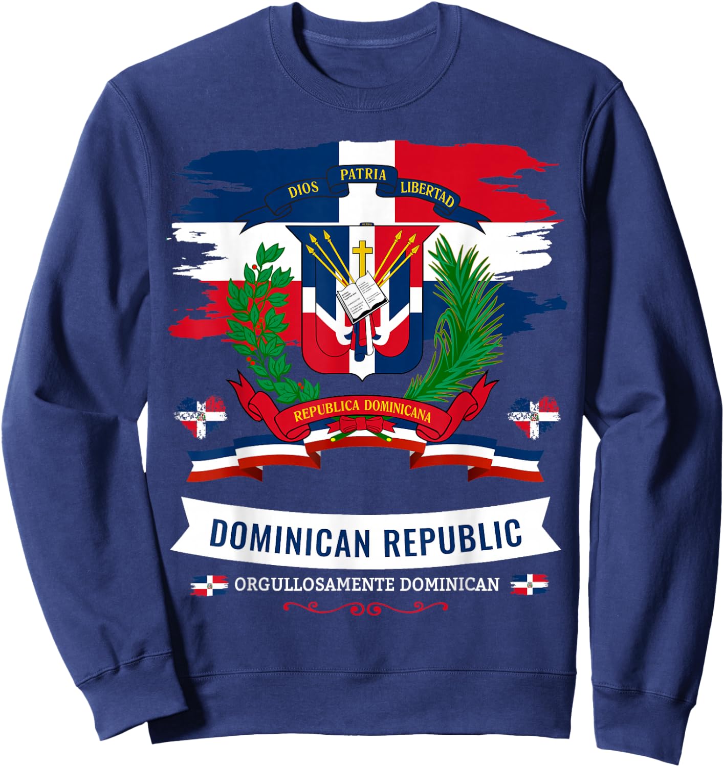 Coat of Arms Republica Dominicana For Kids & Dominican Flag Sweatshirt - Sweatshirt | Navy