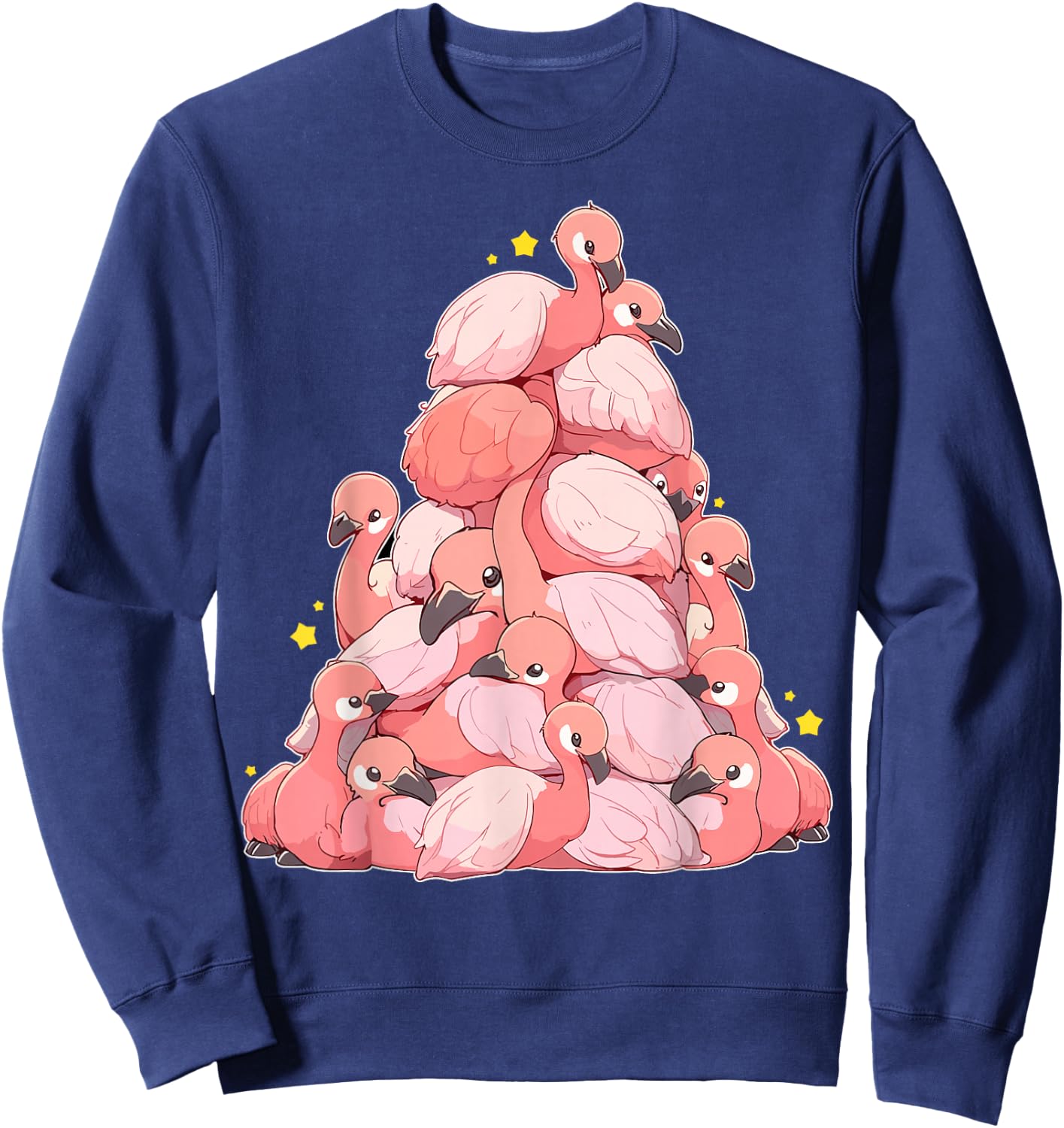 Flamingo Shirt Girls Boys Kawaii Cute Flamingo Pile Sweatshirt - Sweatshirt | Navy