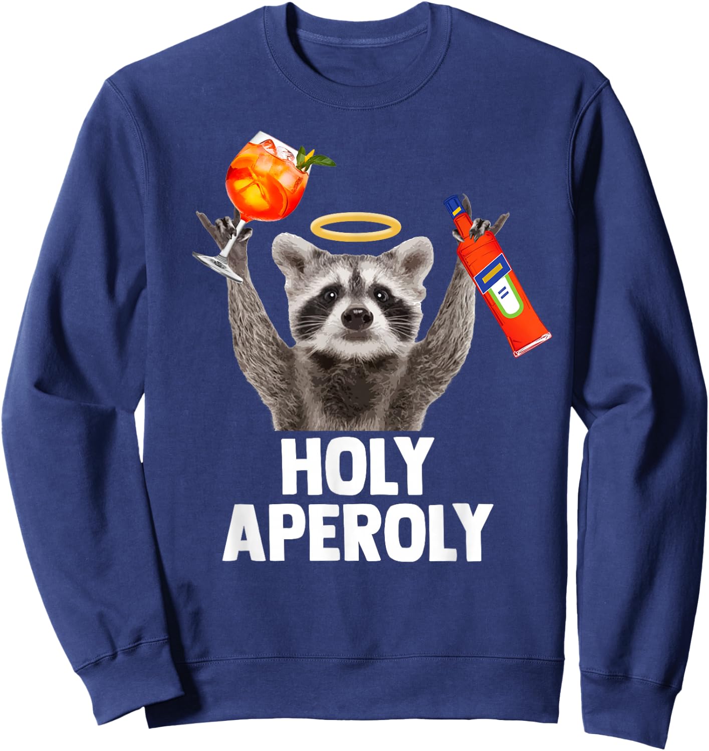 HOLY APEROLY X Raccoon Meme Racoon X Aperoli Pedro Spritz , black Sweatshirt - Sweatshirt | Navy