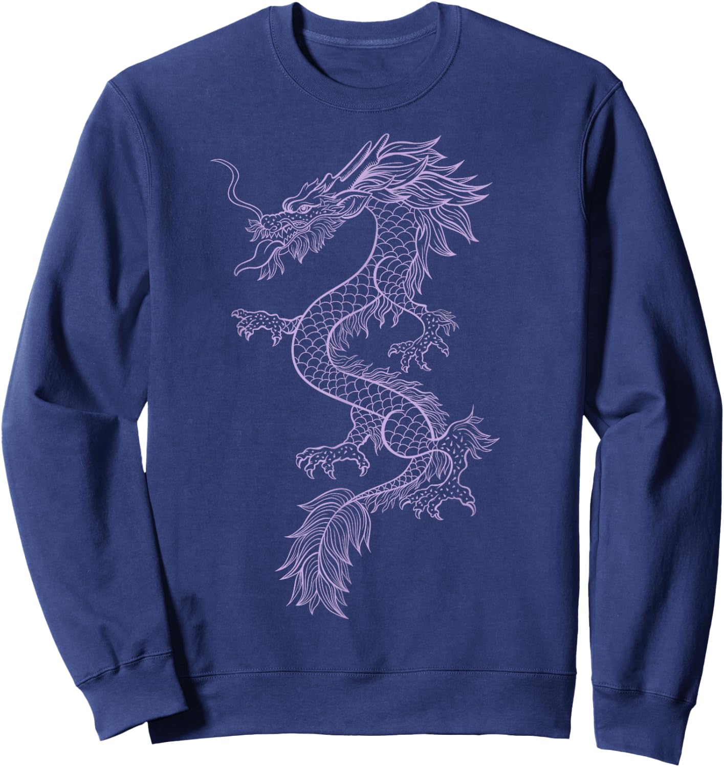 Chinese Purple Dragon Graphic Design Cool Urban Fashion Sweatshirt - Sweatshirt | Navy