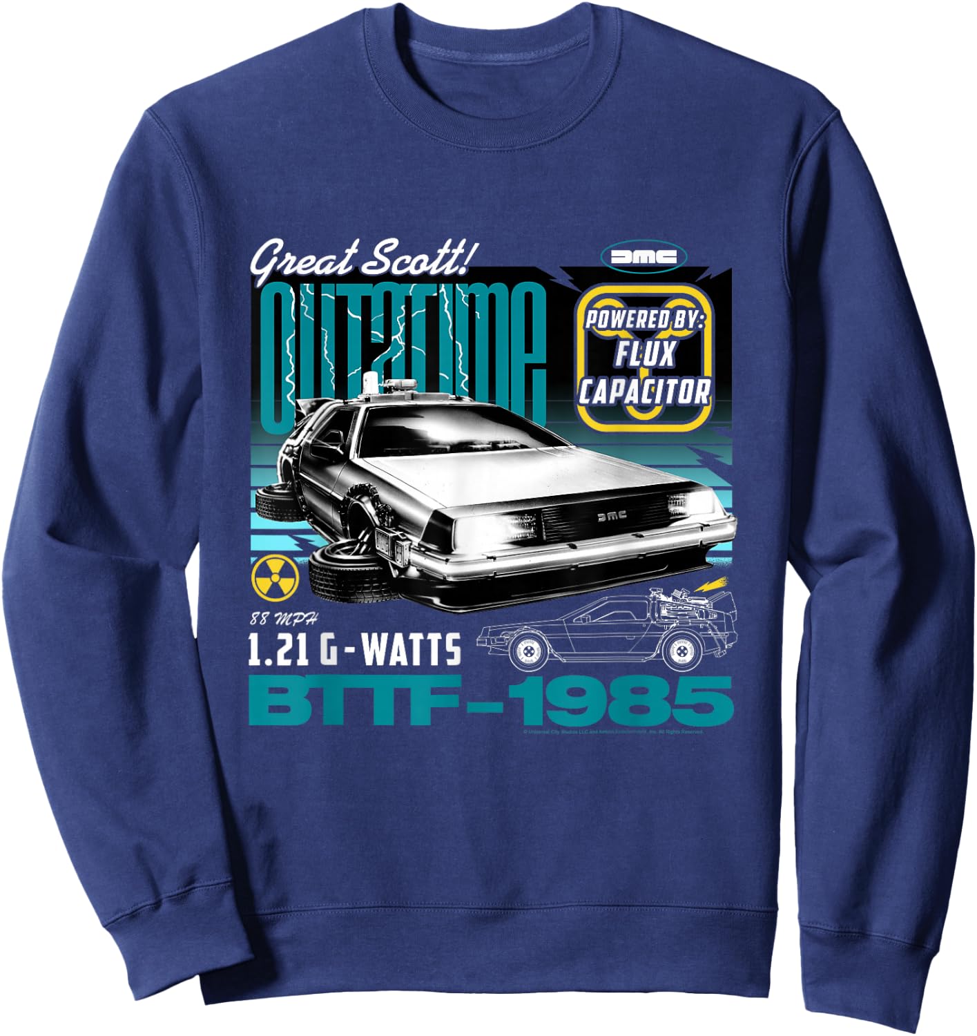 Back to the Future Flux Capacitor , black Sweatshirt - Sweatshirt | Navy