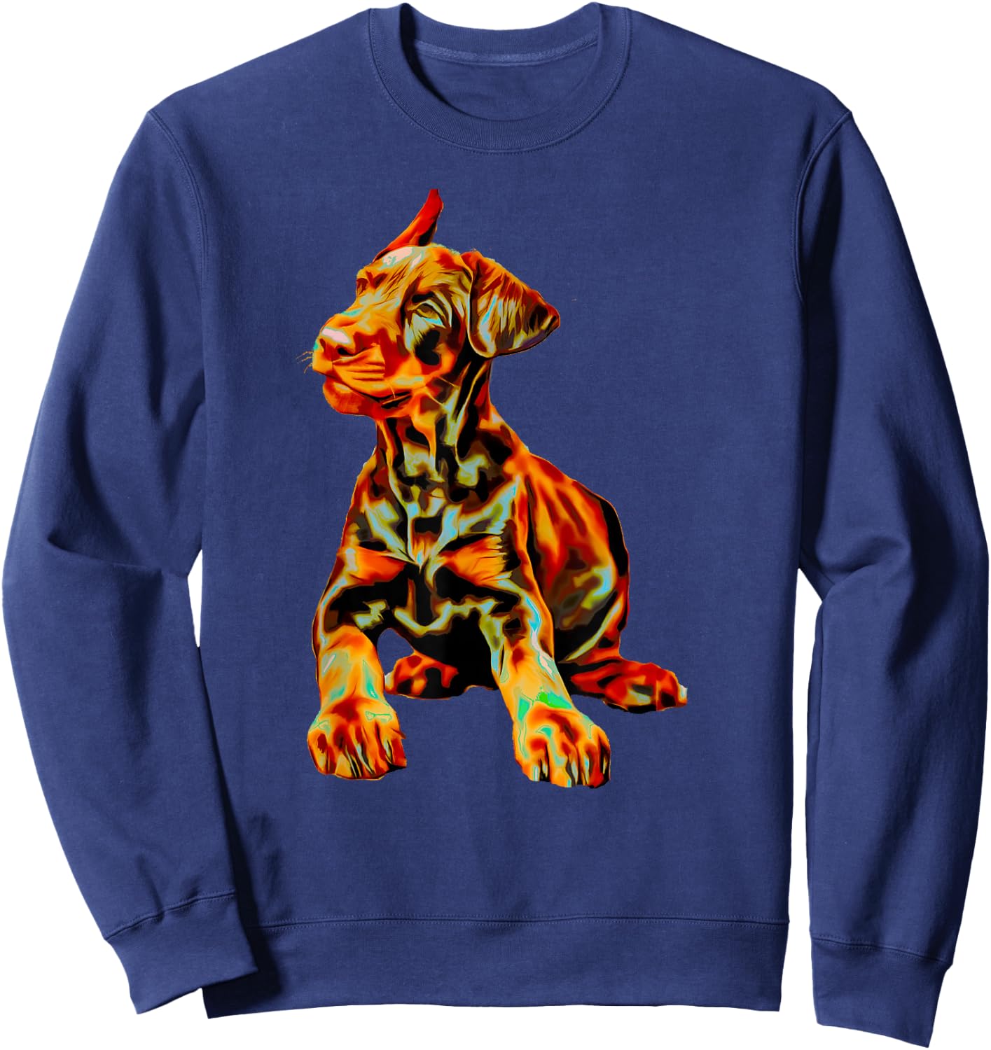 Doberman T Shirt Funny Doberman Shirt Men Women Kids Sweatshirt - Sweatshirt | Navy