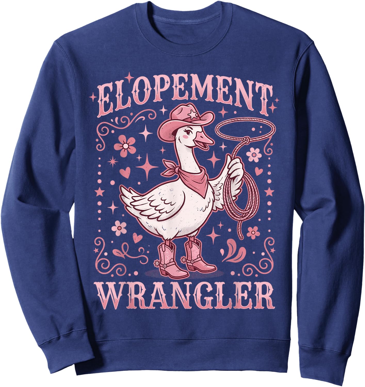 Elopement Wrangler ABA Behavior Analyst RBT Cowboy Goose Sweatshirt - Sweatshirt | Navy