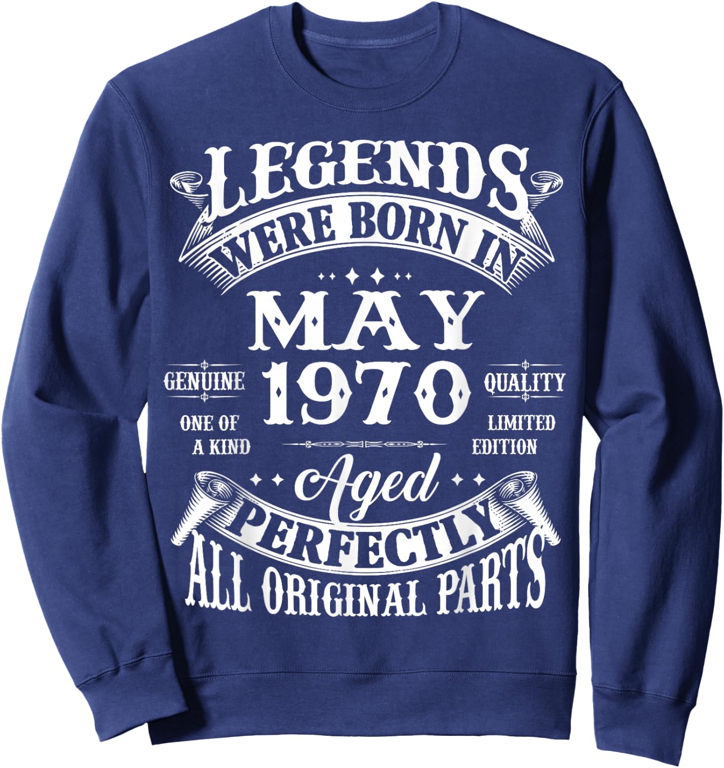 56th Birthday Legends Born In May 1970 56 Years Old Sweatshirt - Sweatshirt | Navy