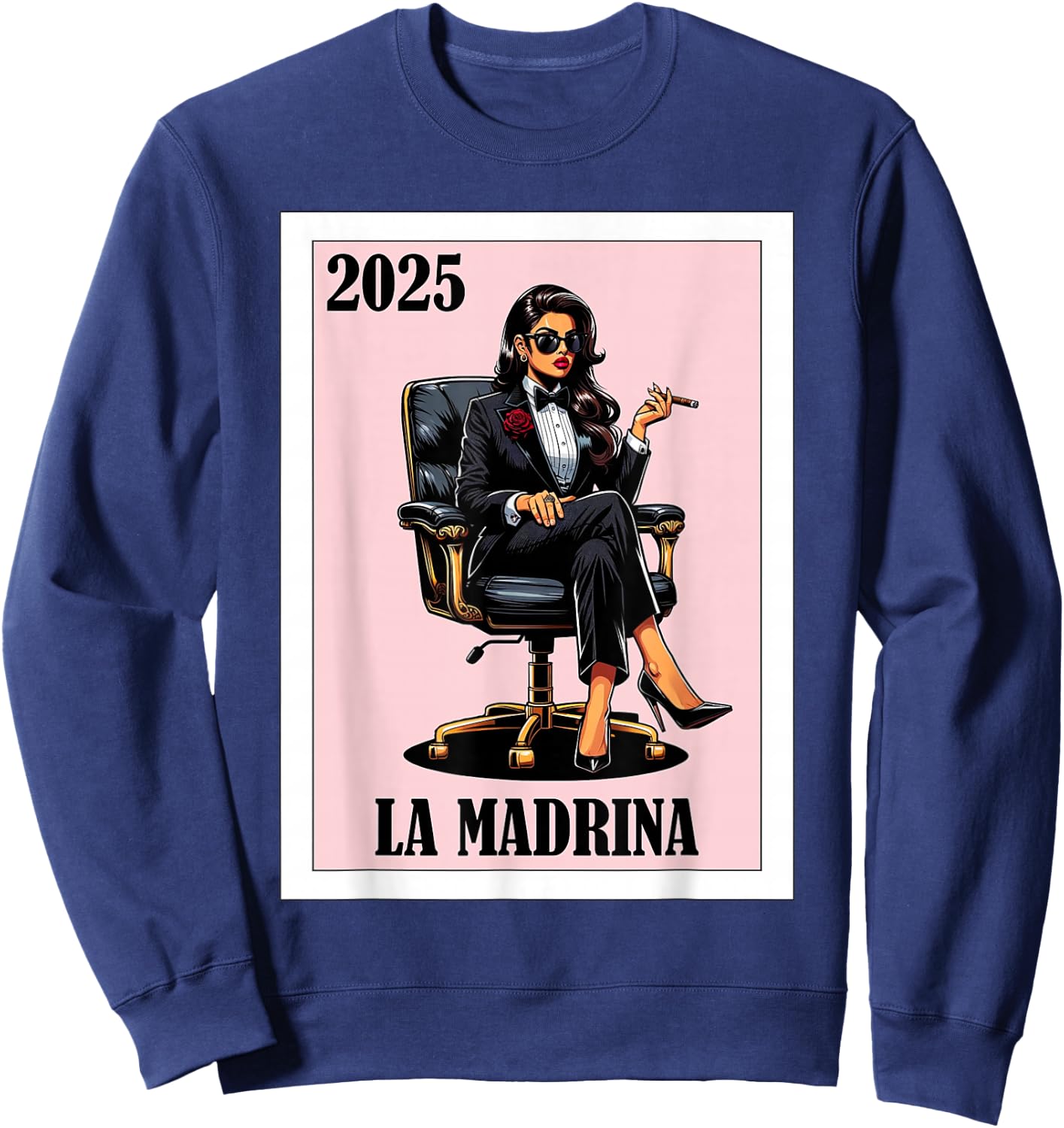 Funny Mexican Baptism Madrina Proposal 2025 - La Madrina Sweatshirt - Sweatshirt | Navy