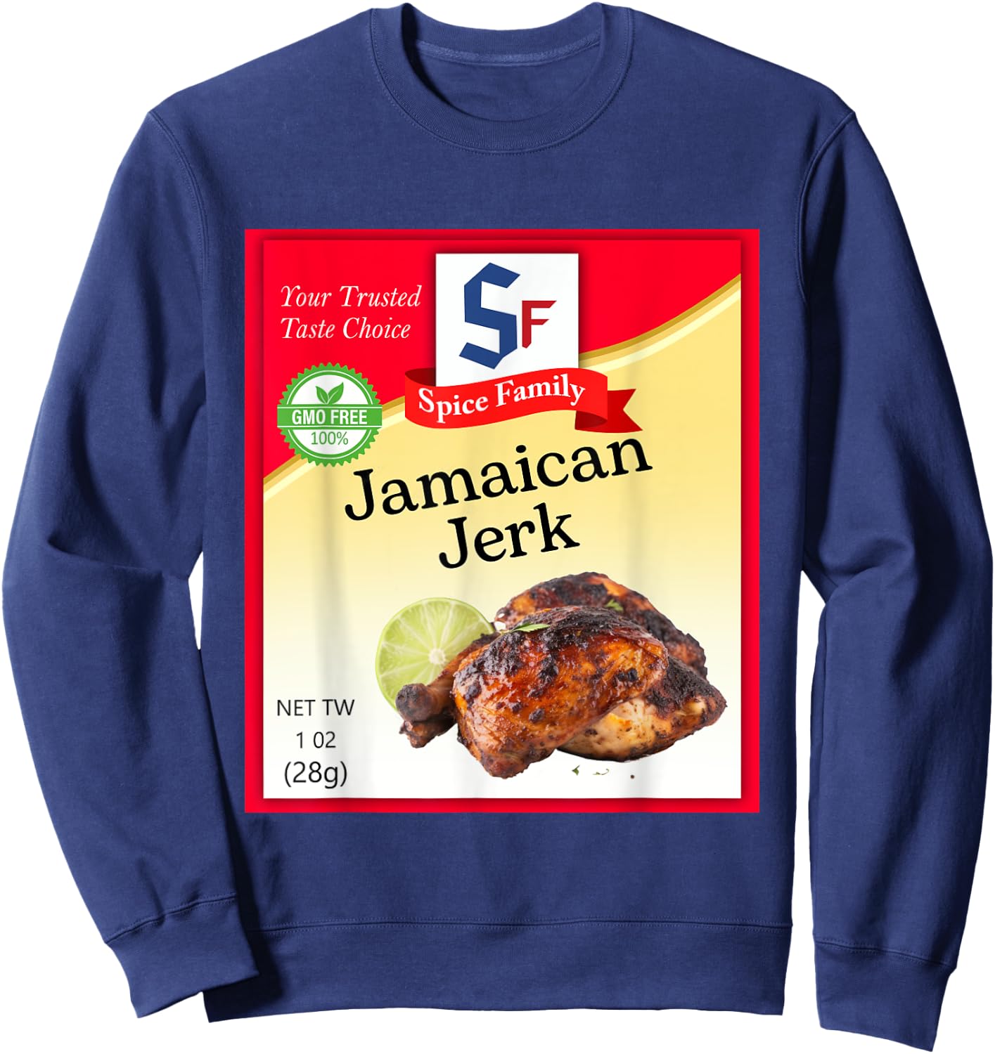Jamaican Jerk Condiment Costume Holiday Spice Group Costumes Sweatshirt - Sweatshirt | Navy