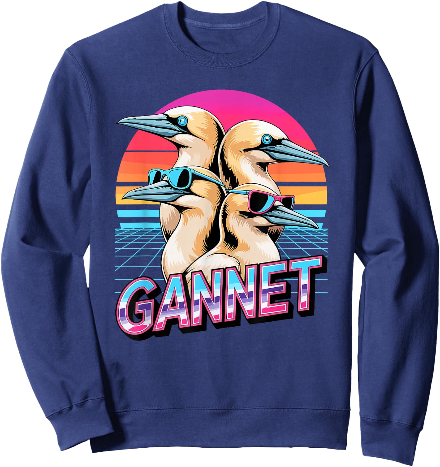 90s Vintage Gannet Bird Gannets Sweatshirt - Sweatshirt | Navy