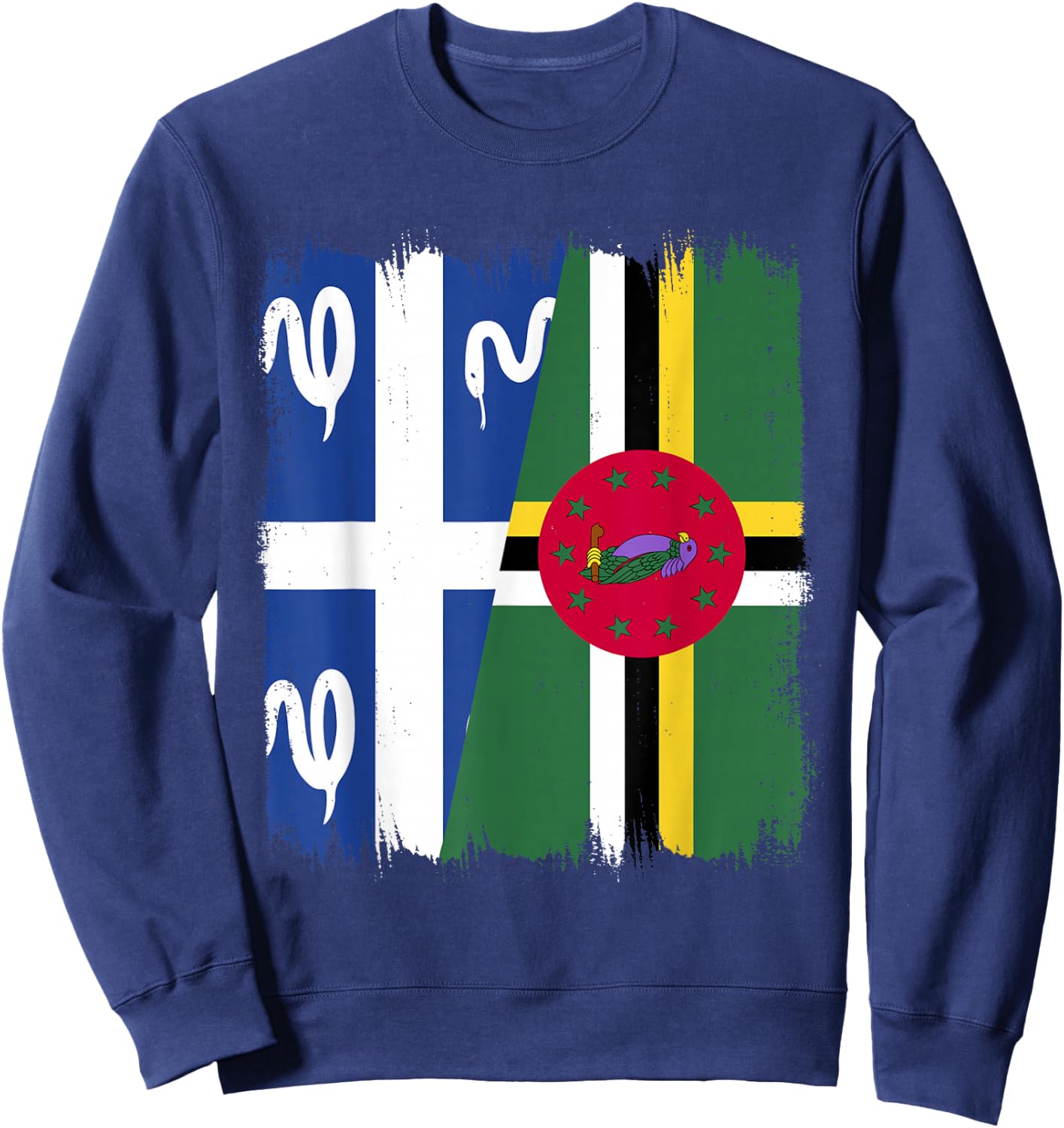 Flag Guadeloupe and Martinique Dominique , Black, S Sweatshirt - Sweatshirt | Navy