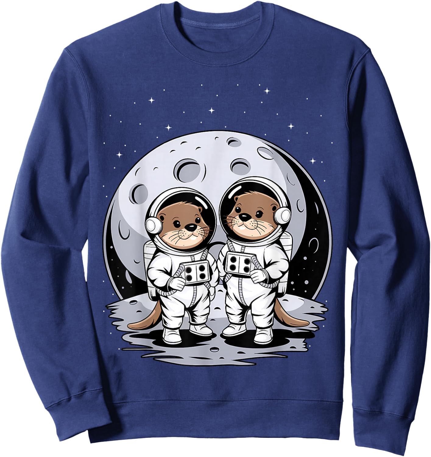 Otter Astronaut Kids Otter Women Space Sea Otter Sweatshirt - Sweatshirt | Navy