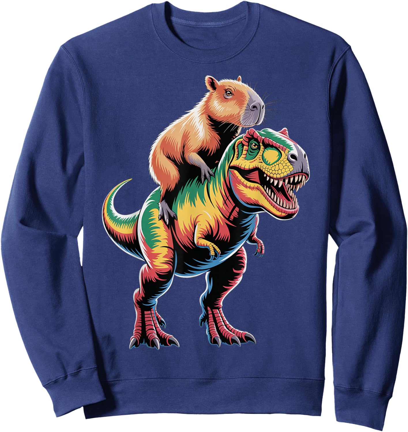 Dino Adventure With Capybara Sweatshirt - Sweatshirt | Navy