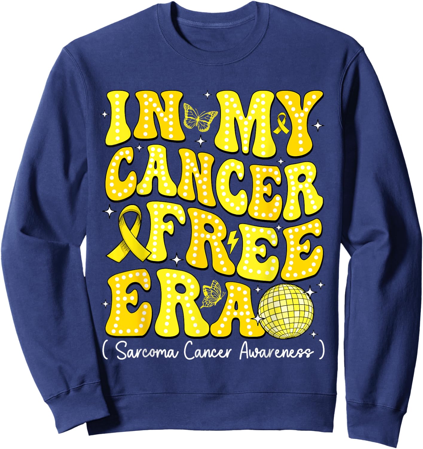 In My Cancer Free Era Dalmatian Dots Sarcoma Cancer Sweatshirt - Sweatshirt | Navy