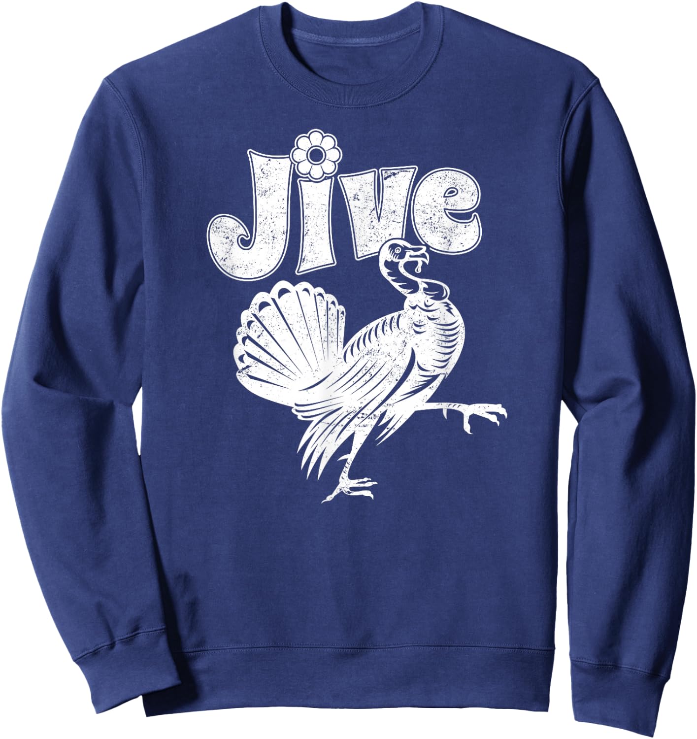 Retro Jive Turkey, Funny Thanksgiving Sweatshirt - Sweatshirt | Navy