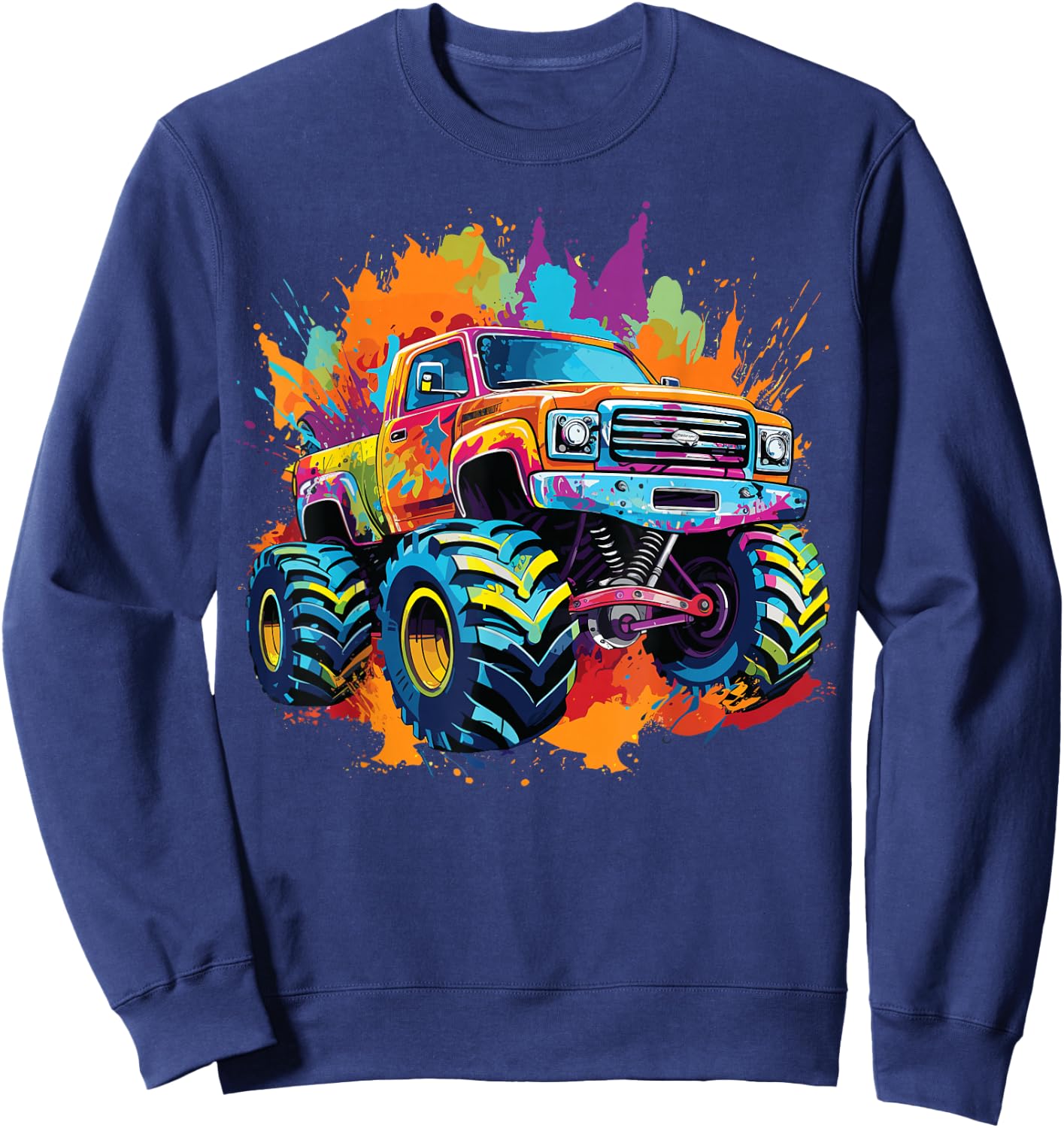 Monster Truck for Toddlers Teenagers & Adults, black Sweatshirt - Sweatshirt | Navy