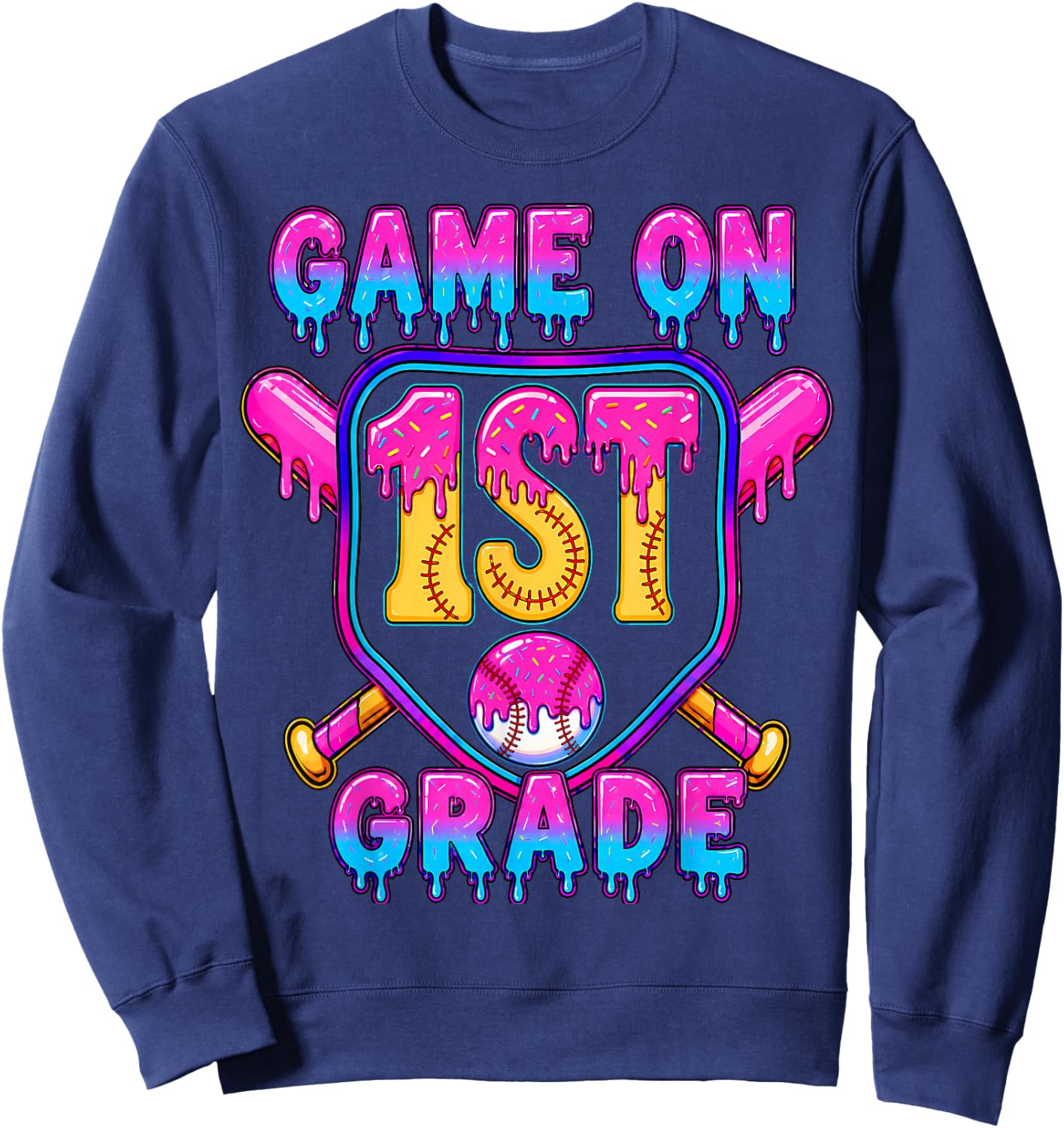 1st Grade for Boys Back to School First Day of First Grade Sweatshirt - Sweatshirt | Navy