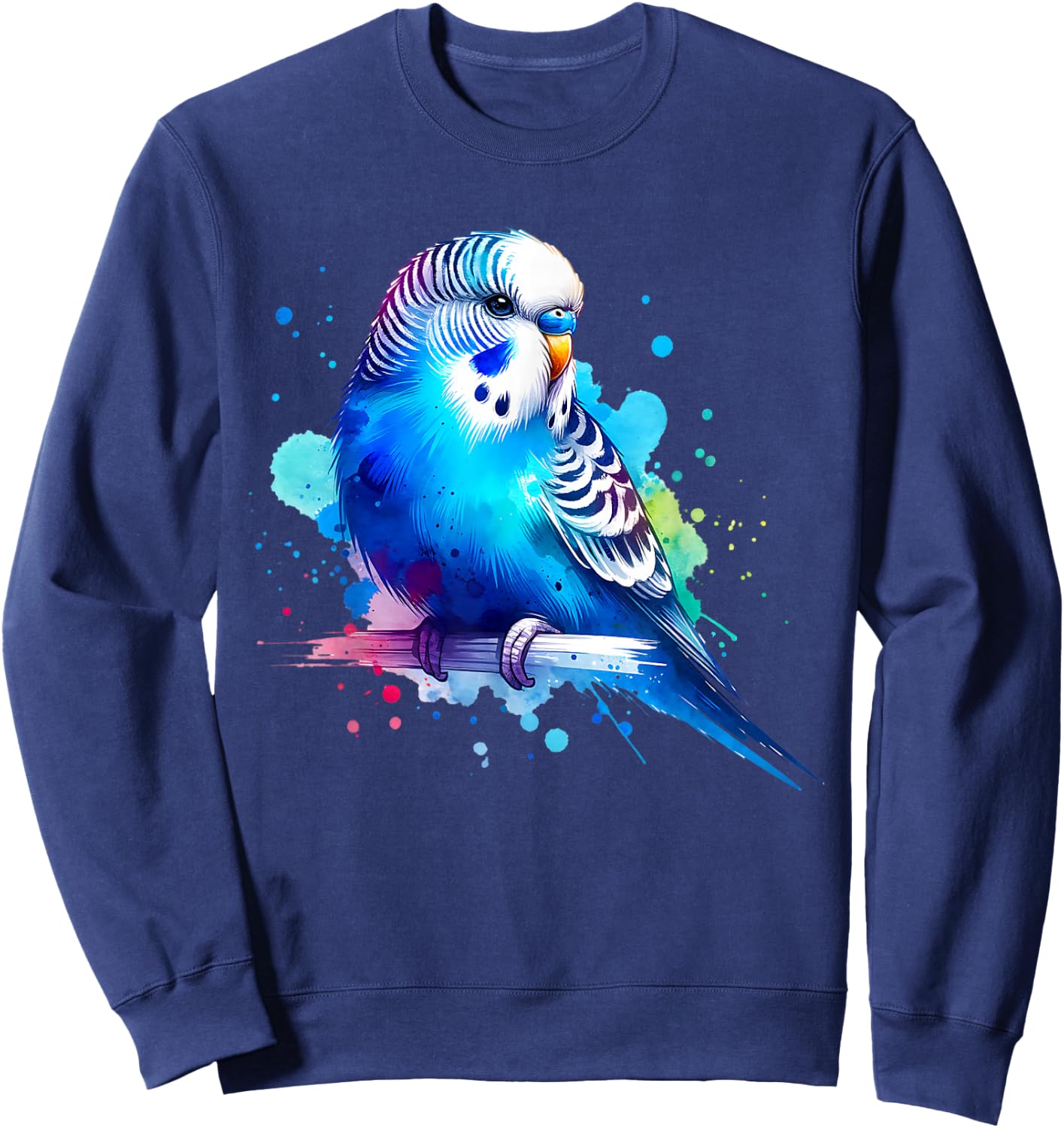 Budgie Budgerigar Budgerigar , black Sweatshirt - Sweatshirt | Navy