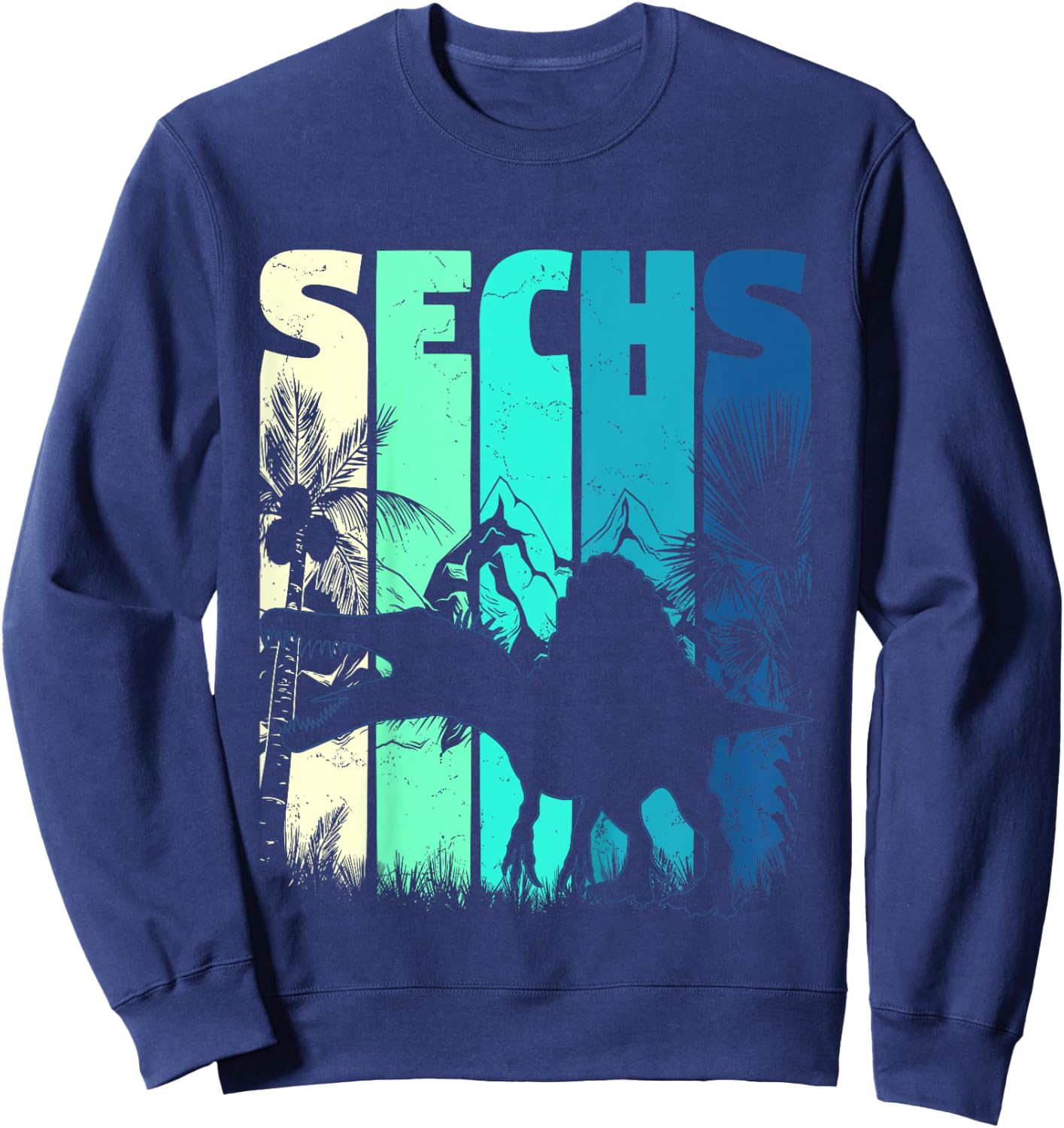 Kinder Spinosaurus 6 Jahre Alt 6. Geburtstag Jungen Mädchen Neun Sweatshirt - Sweatshirt | Navy