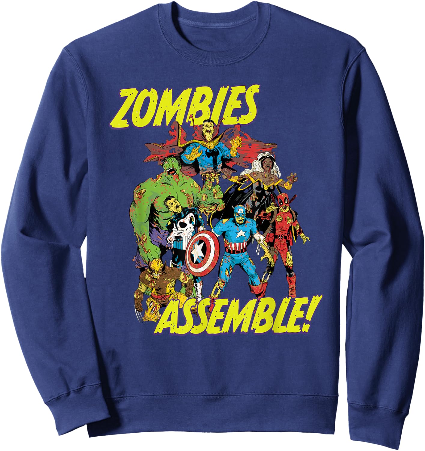 Marvel Zombies Super Hero Zombies Assemble Halloween Sweatshirt - Sweatshirt | Navy