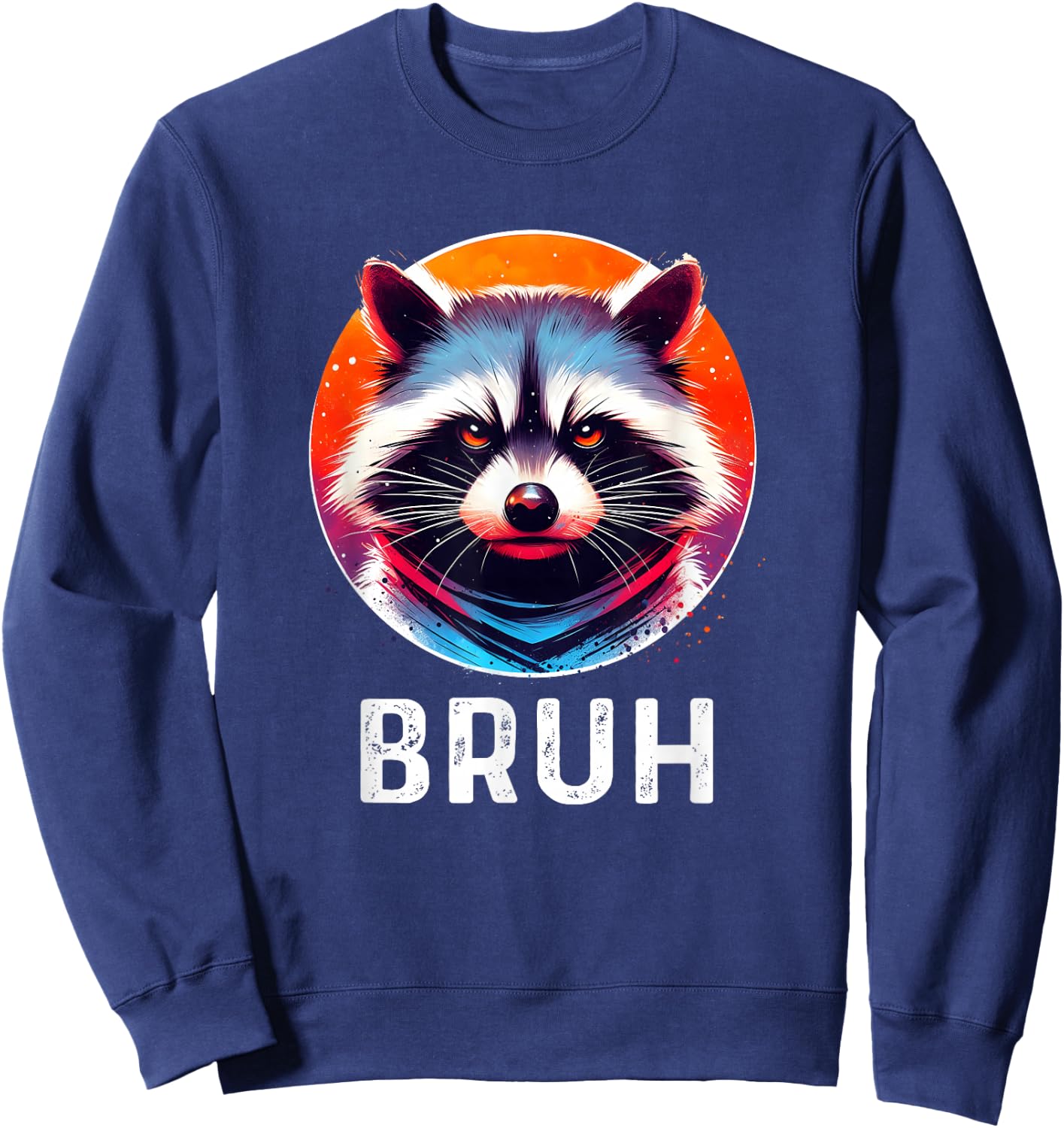 Bruh Raccoon Shirt Funny Slang Trash Panda Meme Boys Graphic Sweatshirt - Sweatshirt | Navy
