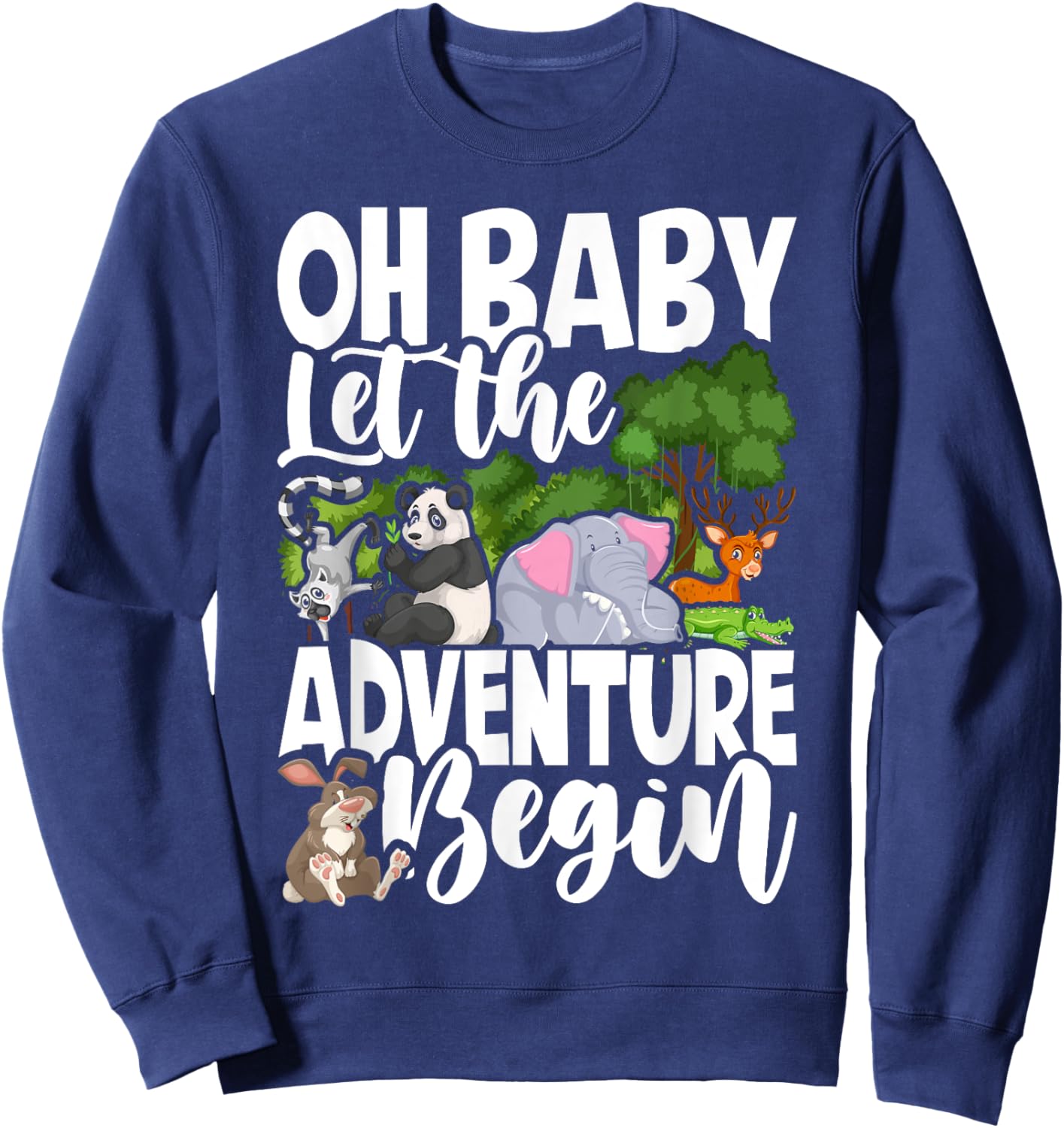 Spring Woodland Baby Shower Animal Theme Matching Neutral Sweatshirt - Sweatshirt | Navy