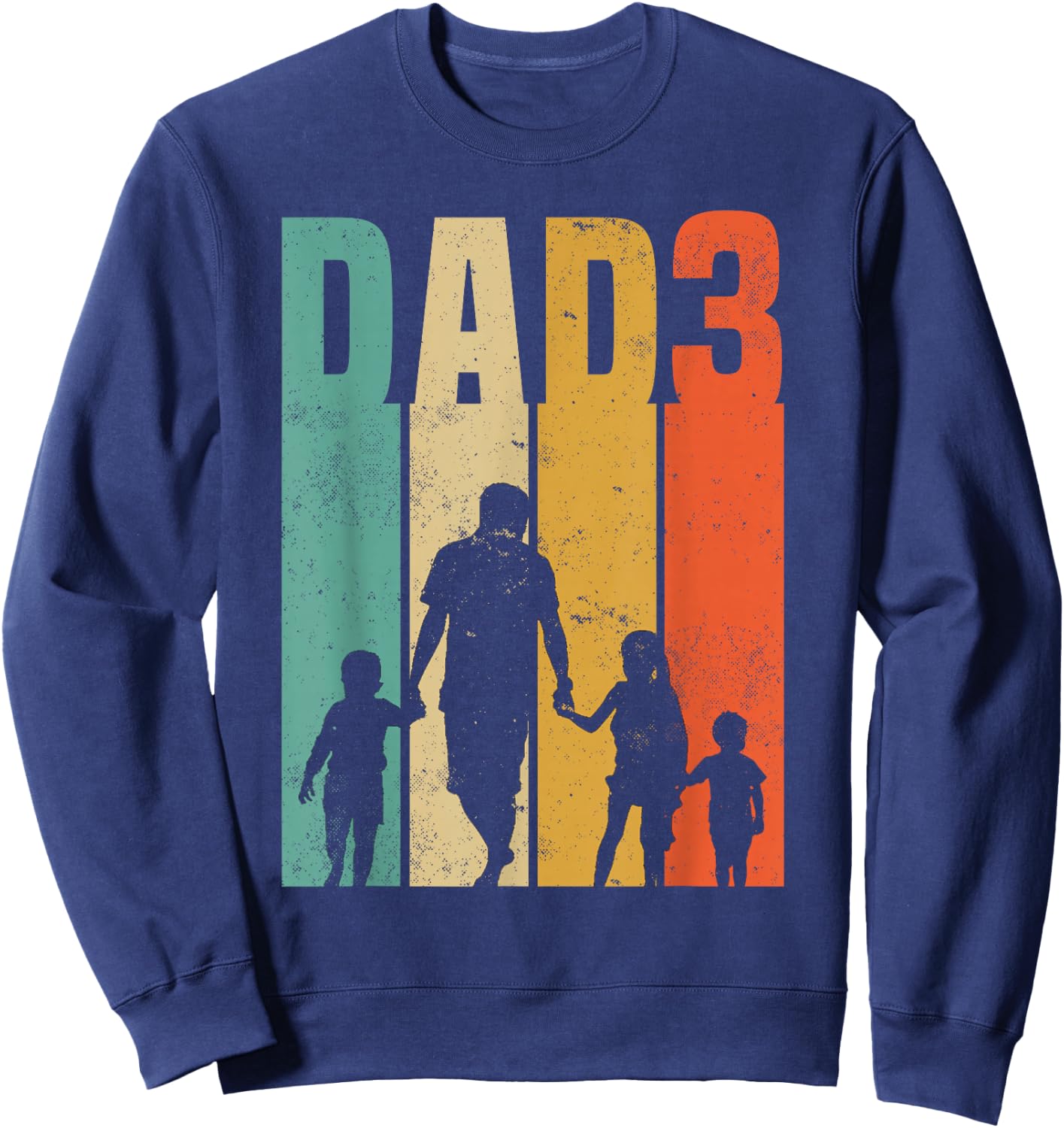 Dad hoch 3 - Vater 3 Kinder Dreifach Papa Sweatshirt - Sweatshirt | Navy