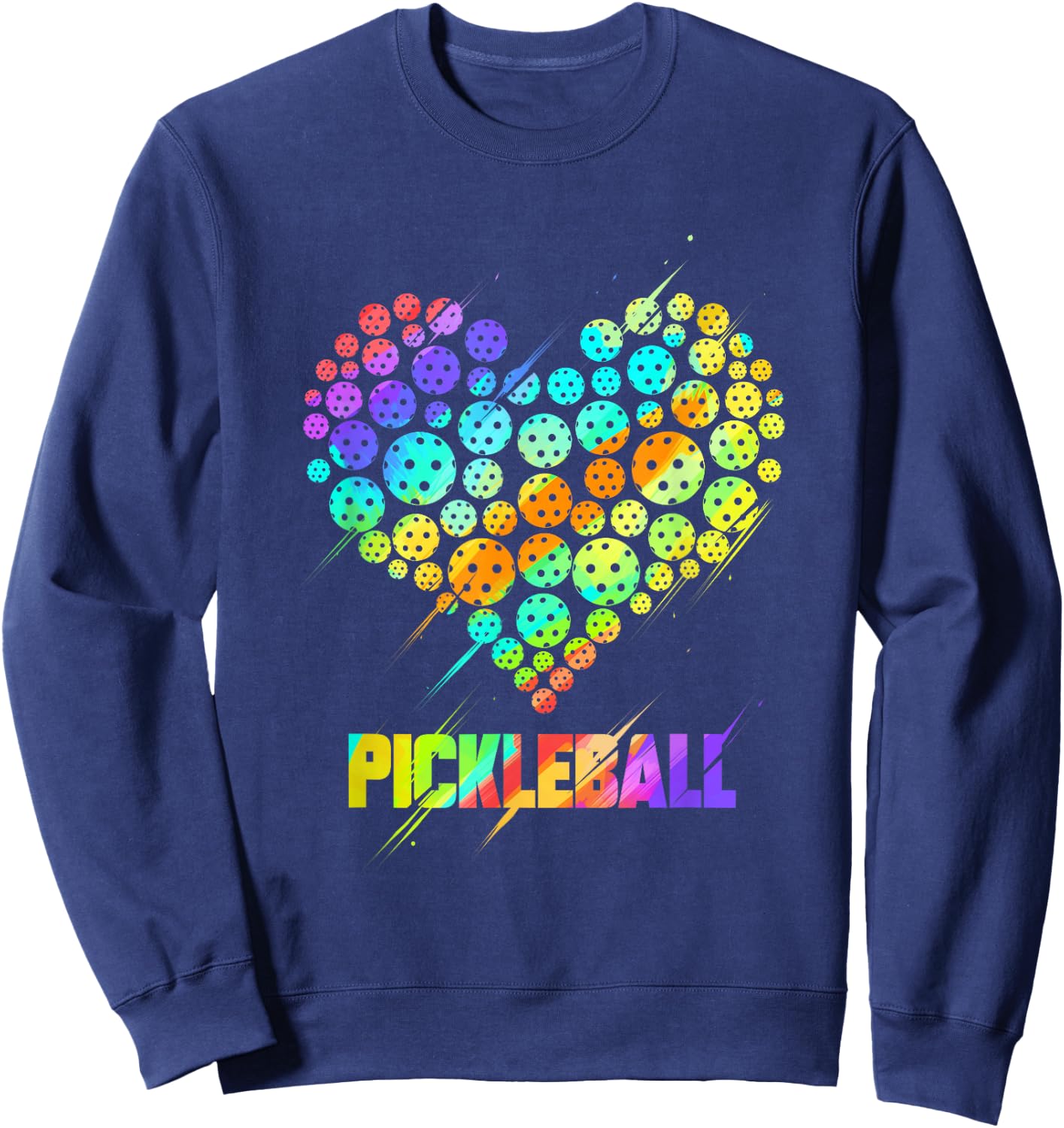 Pickleball Heart - Funny Colorful Paddle Sports Player Gift Sweatshirt - Sweatshirt | Navy