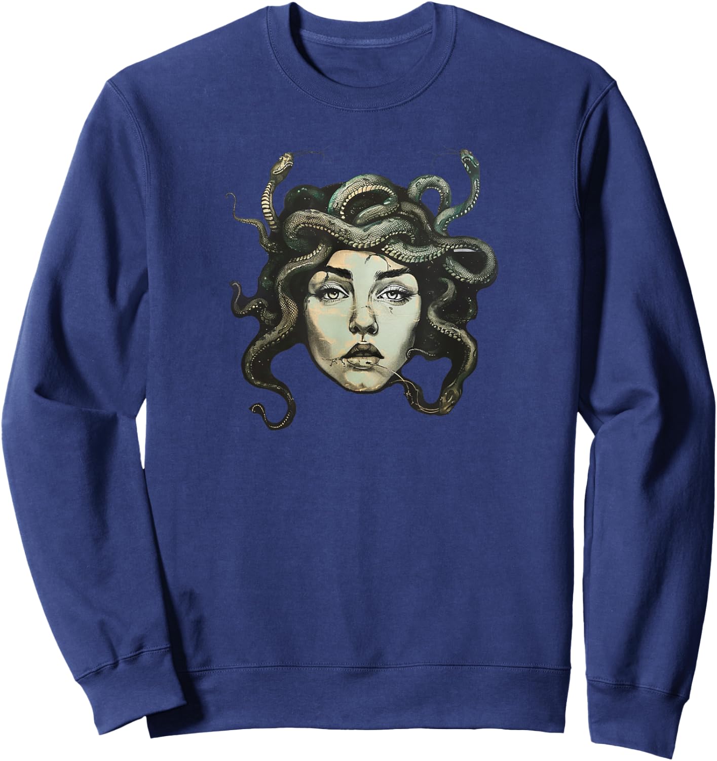 Female Gaze Staring Petrify Medusa Sweatshirt - Sweatshirt | Navy