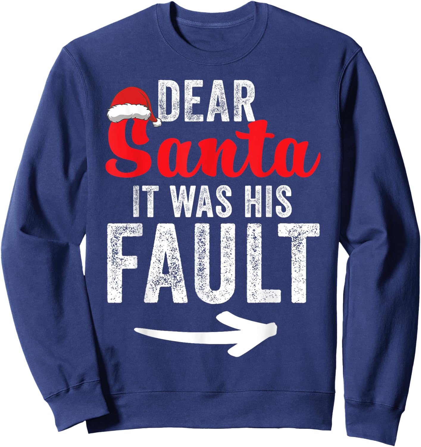 Funny Matching Couples Christmas His and Hers Sweatshirt - Sweatshirt | Navy