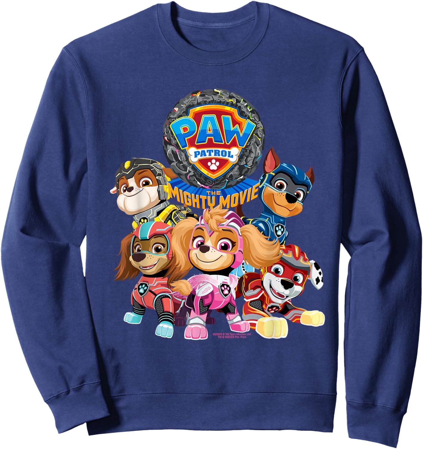 PAW Patrol: The Mighty Movie Group , Blue, S Sweatshirt - Sweatshirt | Navy