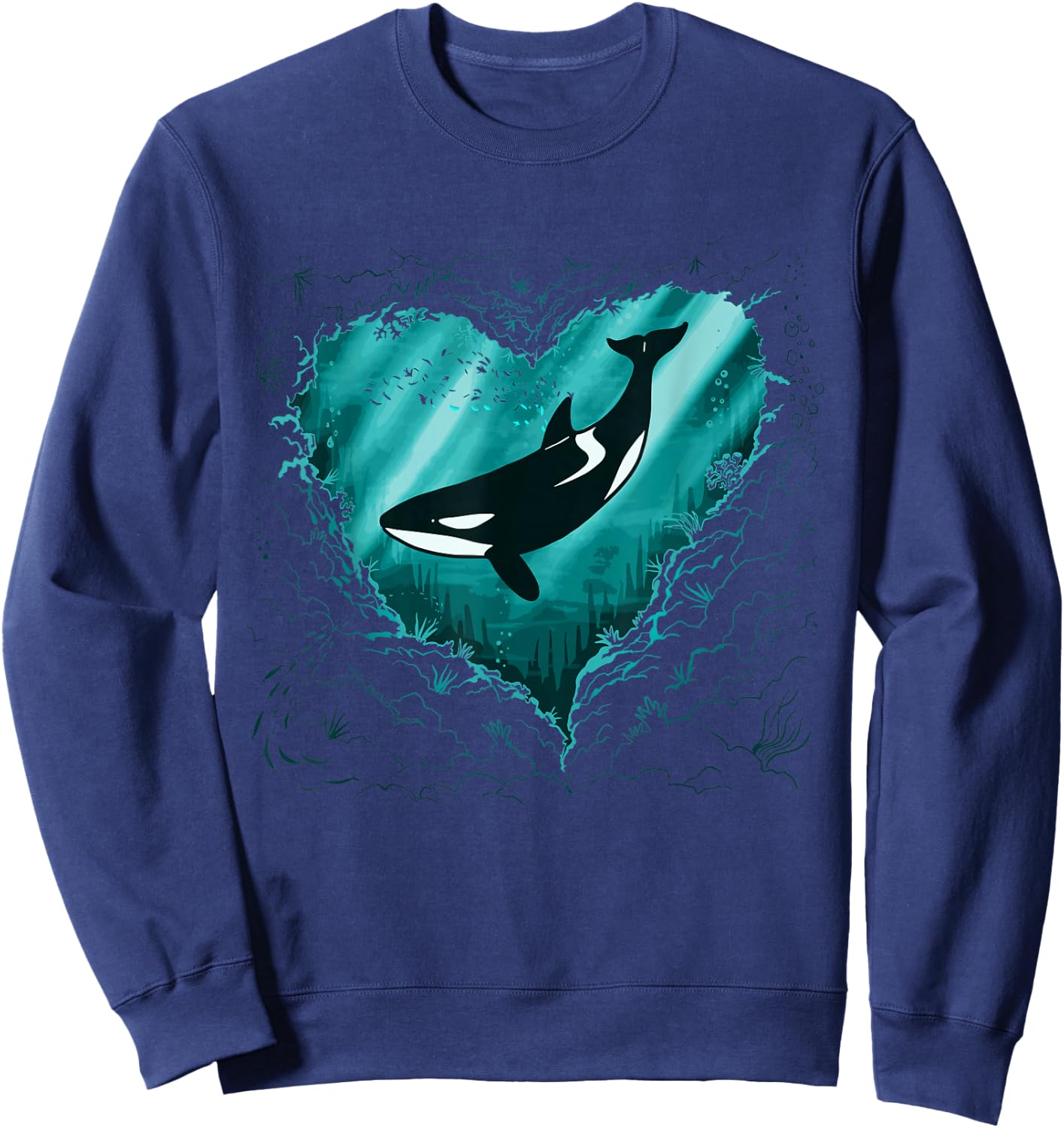 Whale Orca Heart Killer Whale orca whale Sweatshirt - Sweatshirt | Navy