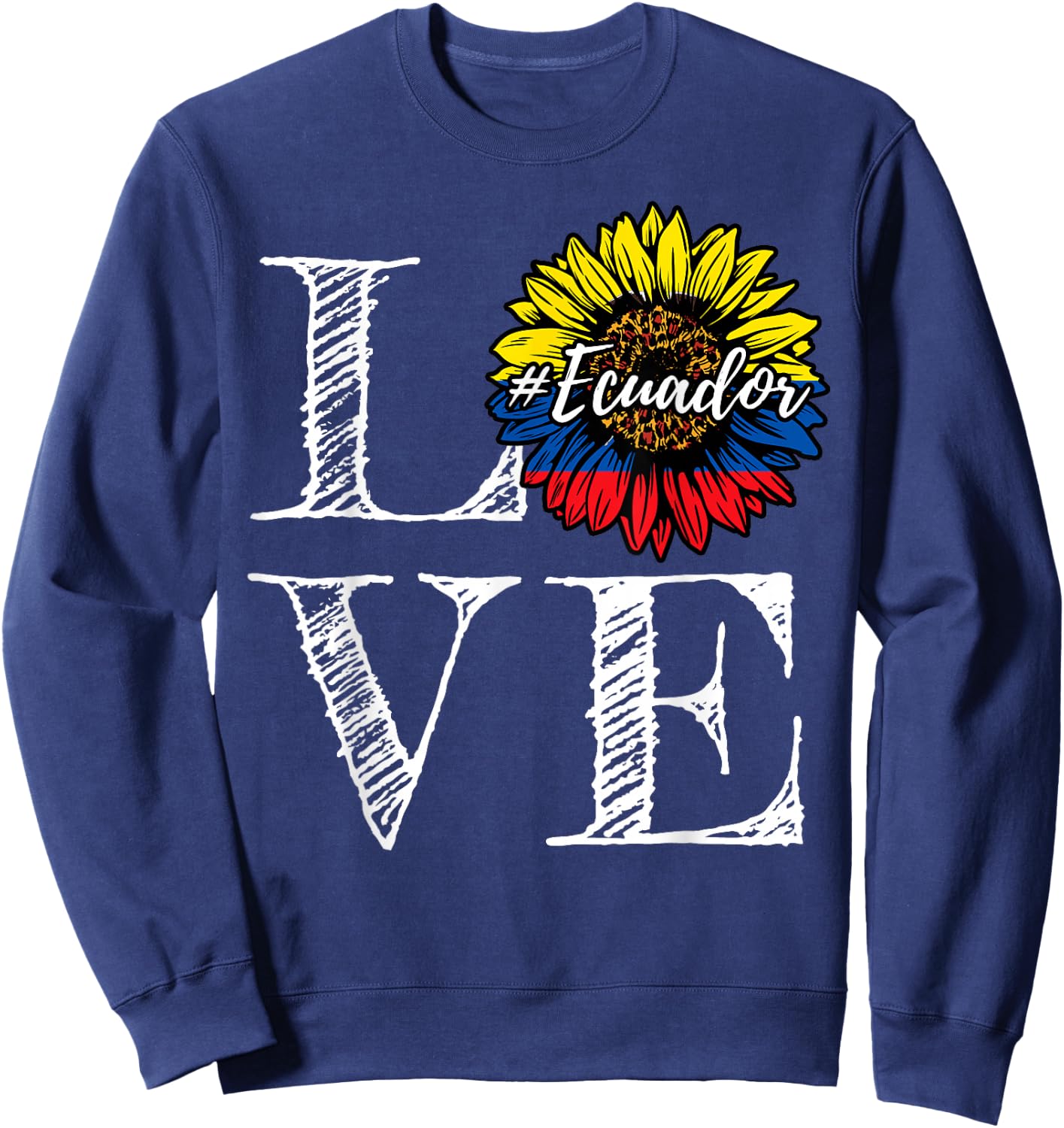 Sunflower Ecuador Love Ecuadorian Flag Sweatshirt - Sweatshirt | Navy