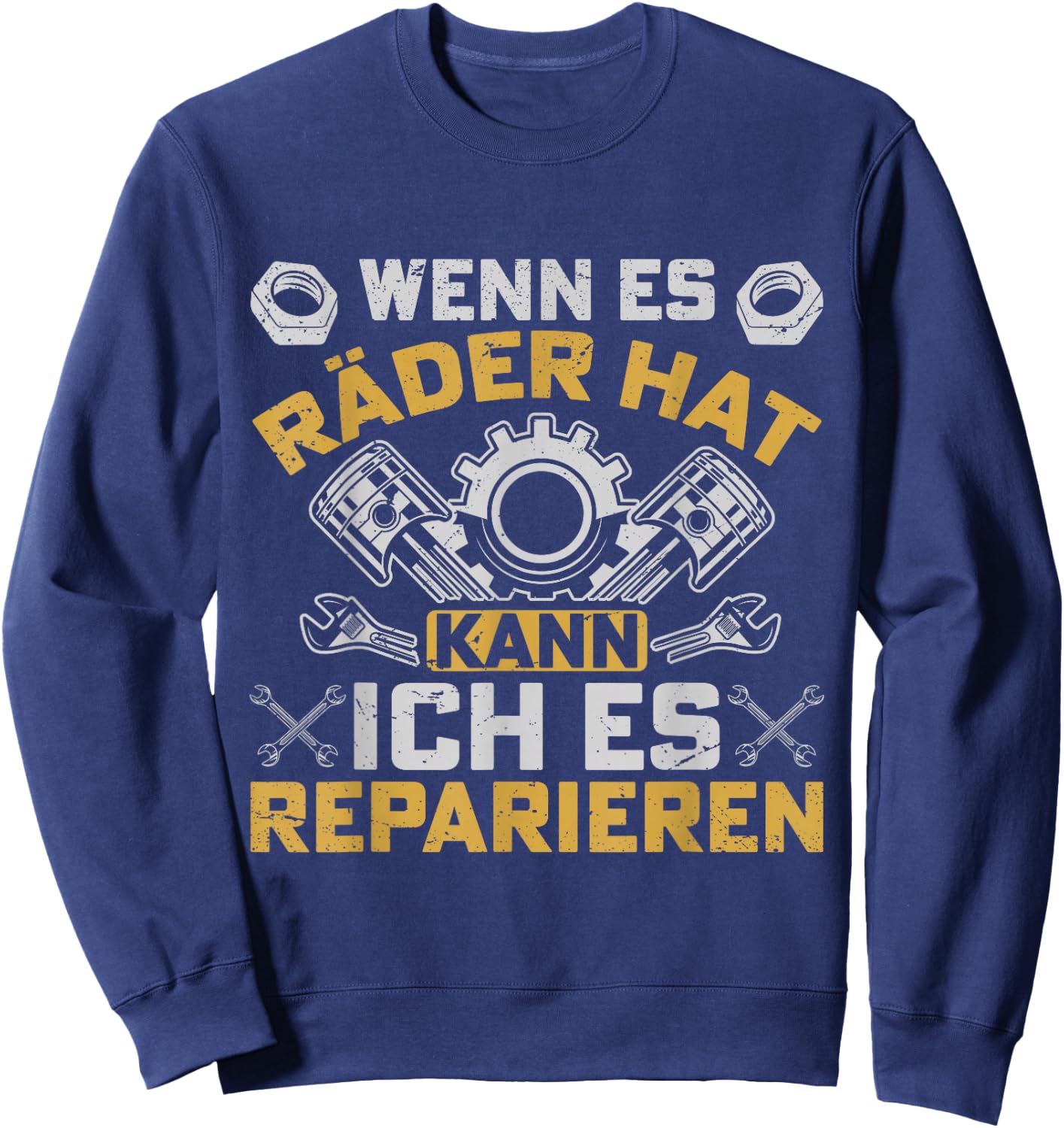 with German Text "Werkstatt KFZ Mechanik Sweatshirt - Sweatshirt | Navy