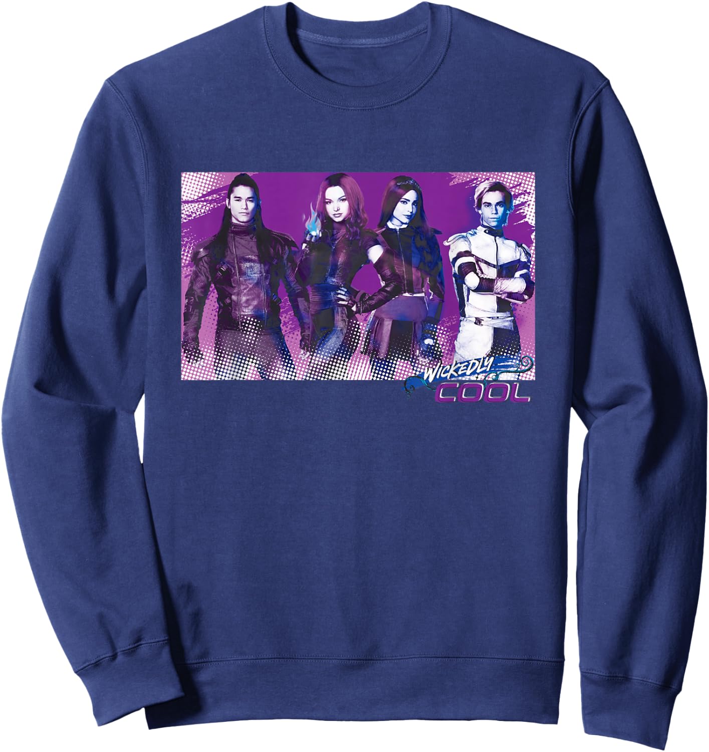 Descendants 3 Carlos Mal Jay Evie Wickedly Cool Sweatshirt - Sweatshirt | Navy