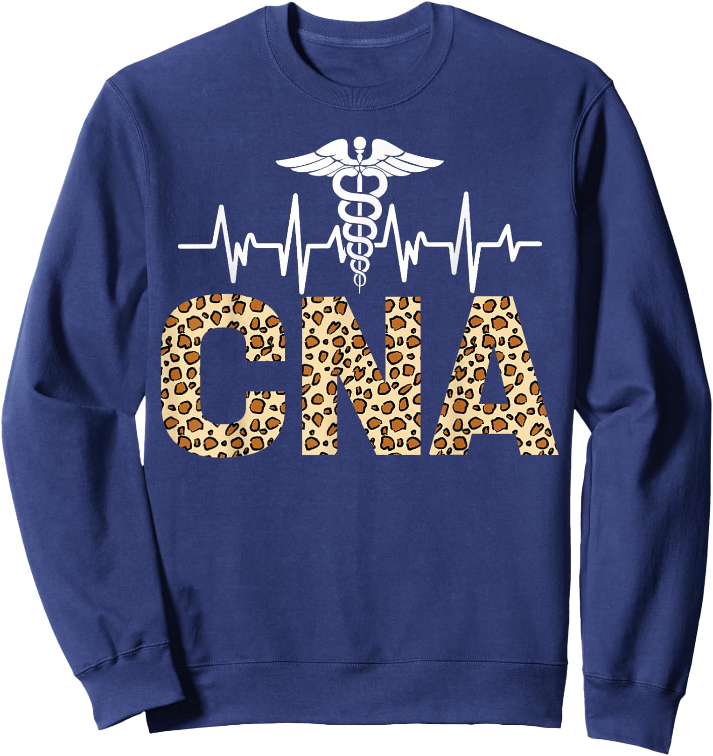 CNA Leopard Cheetah Pattern Sweatshirt - Sweatshirt | Navy