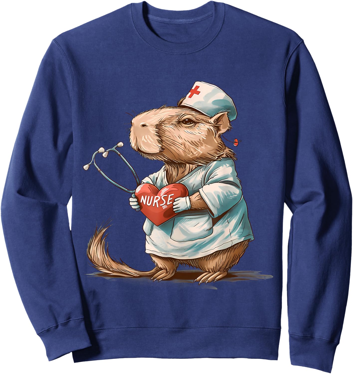 Capybara Stéthoscope d'infirmière Capybara Docteur Sweatshirt - Sweatshirt | Navy