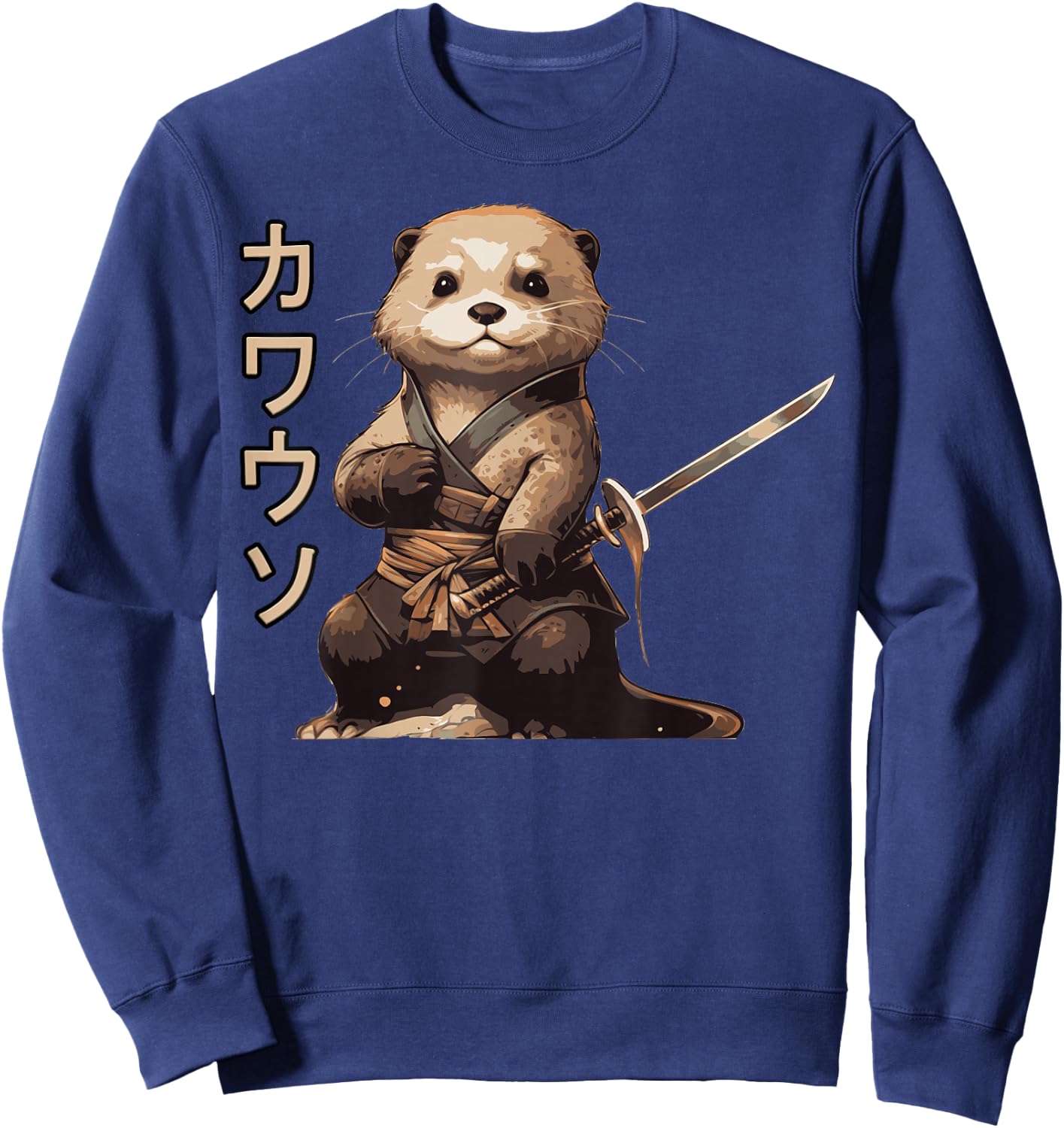 Cool Samurai Otter For Boys Girls Ninja Sea Otter Lover Sweatshirt - Sweatshirt | Navy