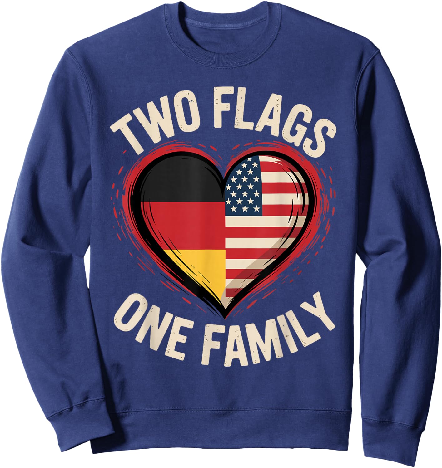 Two Flags One Family American German USA America Germany Sweatshirt - Sweatshirt | Navy