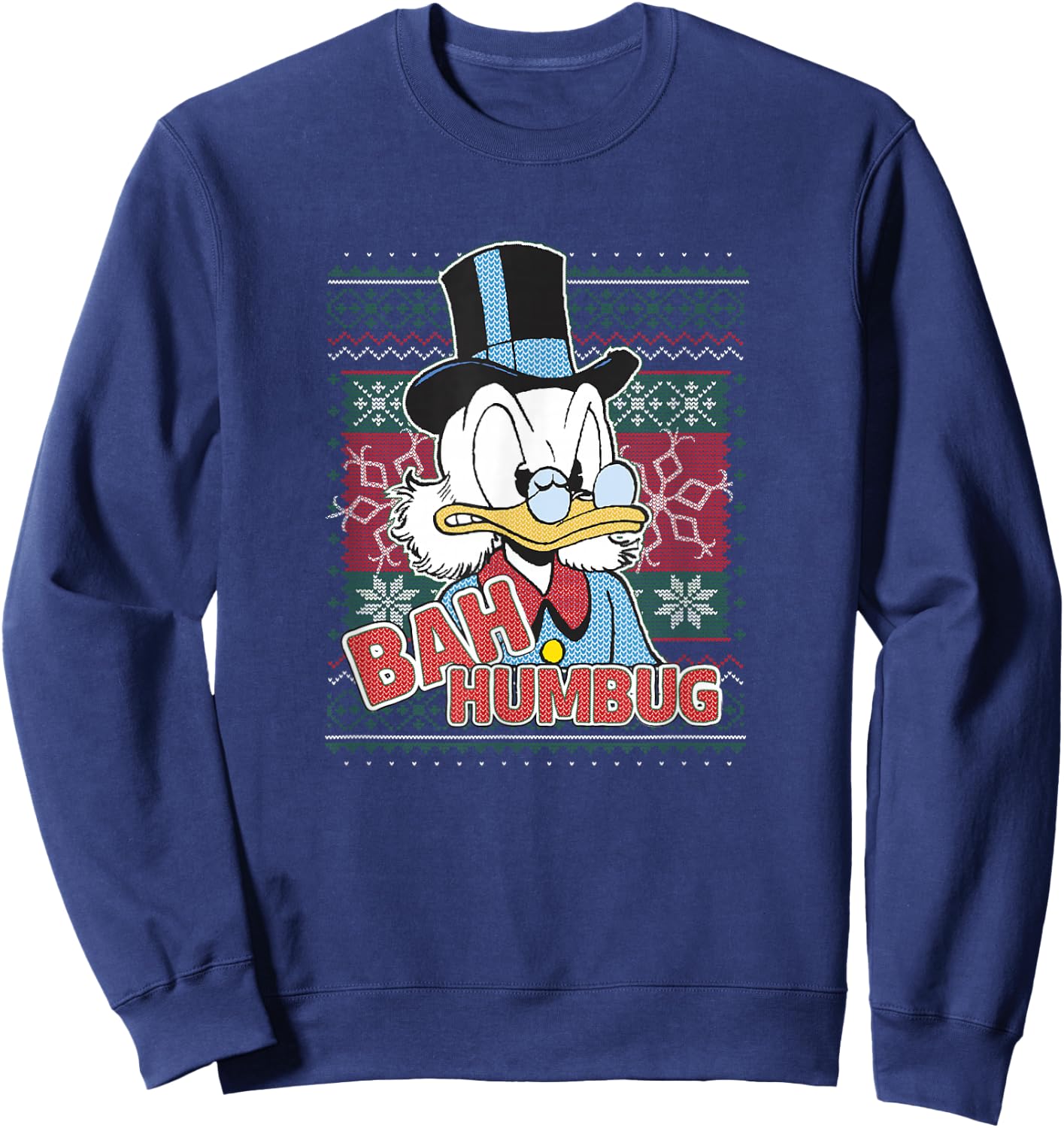 Disney DuckTales Christmas Scrooge McDuck Bah Humbug Small Sweatshirt - Sweatshirt | Navy